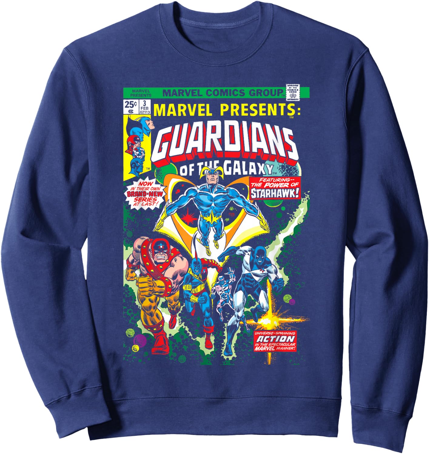 Marvel Guardians of The Galaxy Retro Comic Cover Sweatshirt - Sweatshirt | Navy