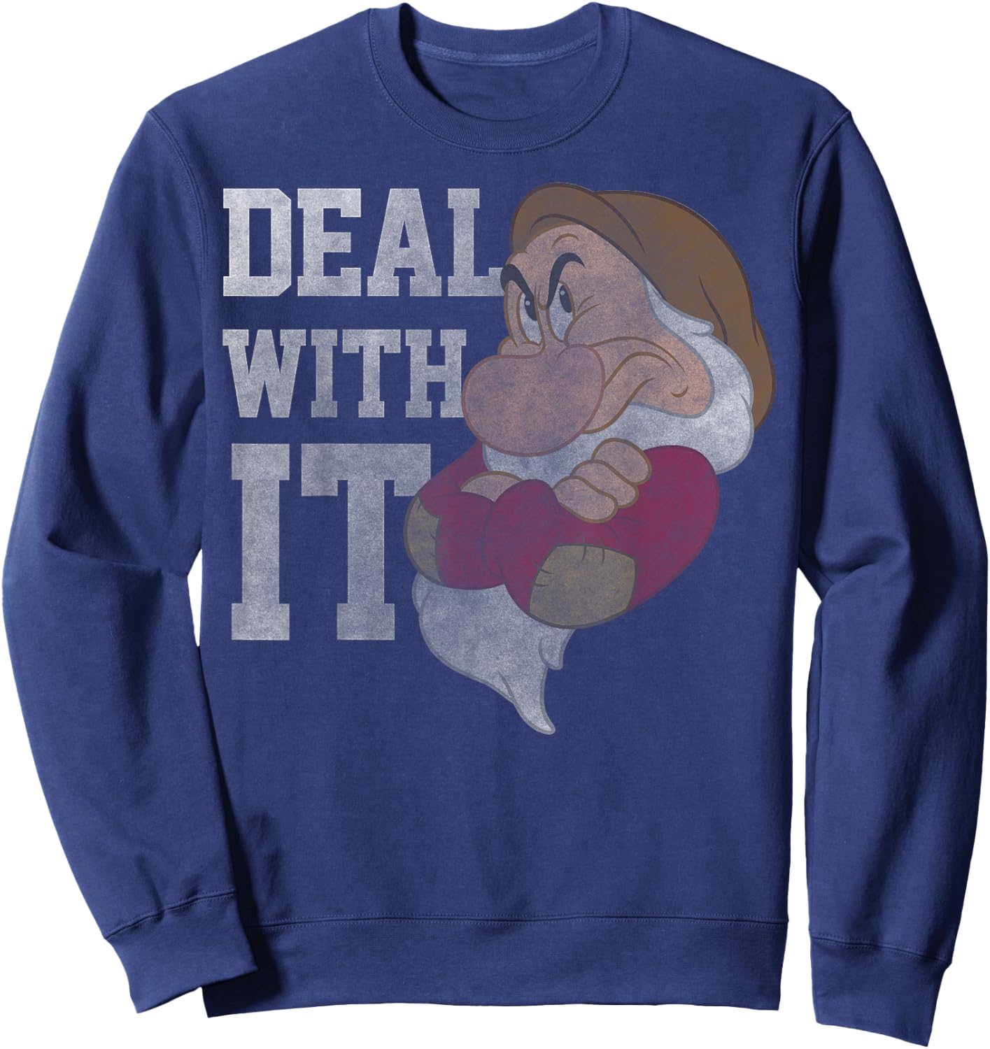 Disney Snow White Grumpy Deal With It Portrait Sweatshirt - Sweatshirt | Navy