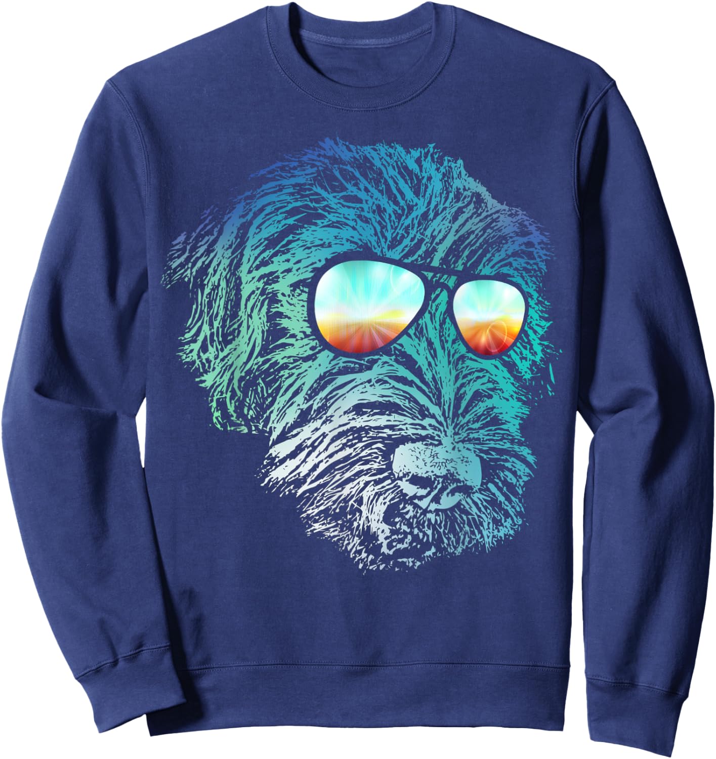 Disco Groovy Wirehaired Pointing Griffon Dog Gift Women Girls Kids Sweatshirt - Sweatshirt | Navy