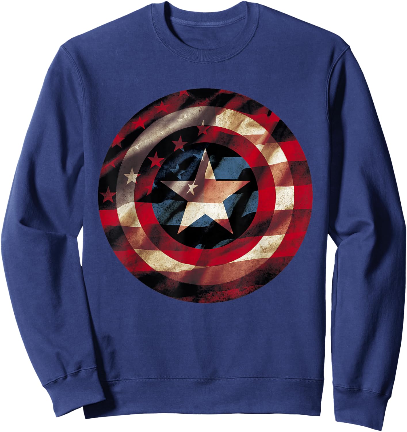 Marvel Comics Captain America Graphic Flag Fill Shield Sweatshirt - Sweatshirt | Navy