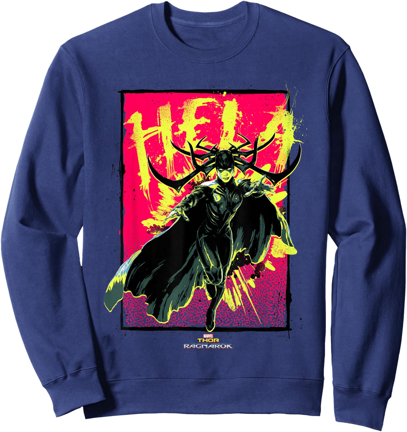 Marvel Thor: Ragnarok Hela Evil of Asgard Punk Rock Poster Sweatshirt - Sweatshirt | Navy