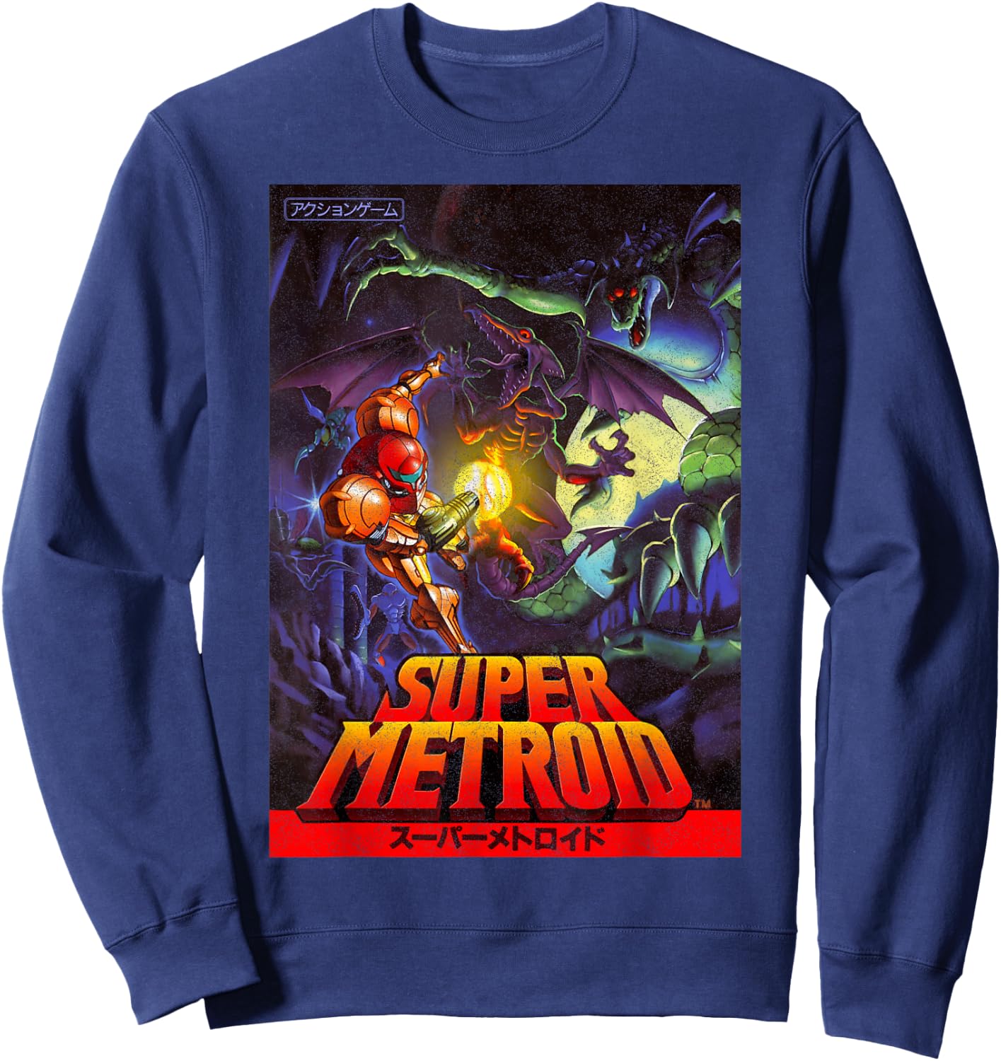 Nintendo Samus Super Metroid Cover Sweatshirt - Sweatshirt | Navy