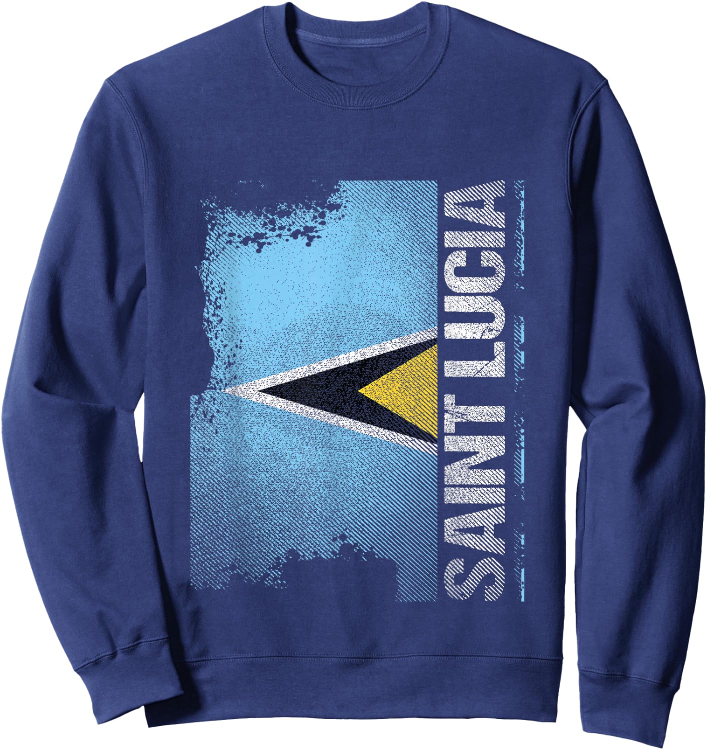 St Lucia Flag Sweatshirt - Sweatshirt | Navy