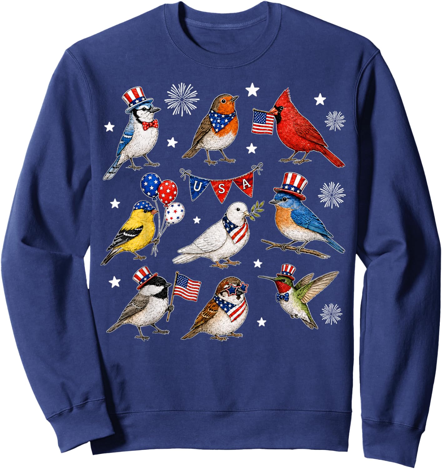 USA 250th Anniversary Bird Patriotic American Bird 4th July Sweatshirt - Sweatshirt | Navy