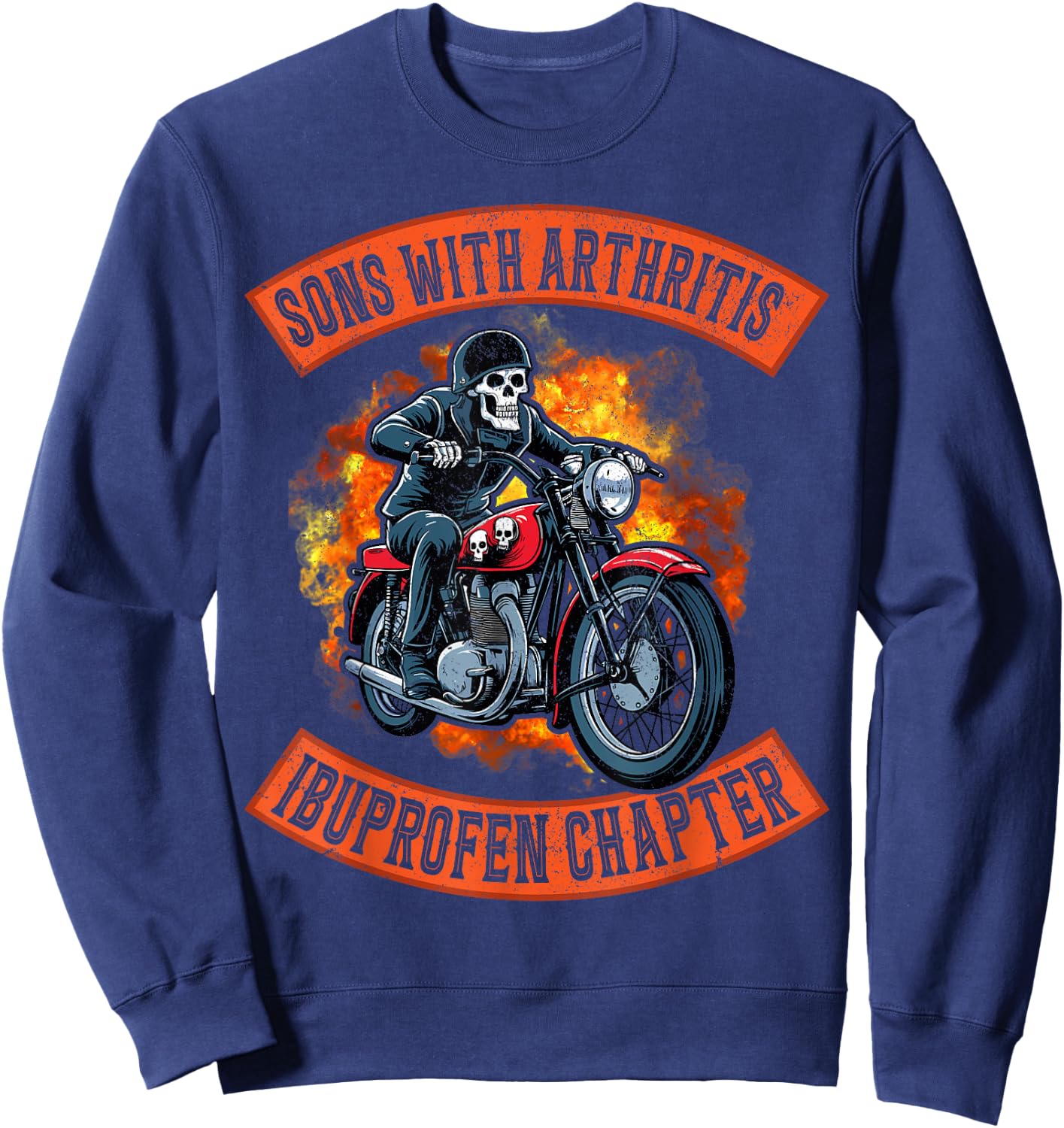 Motorcycle skeleton sons with arthritis ibuprofen chapter Sweatshirt - Sweatshirt | Navy