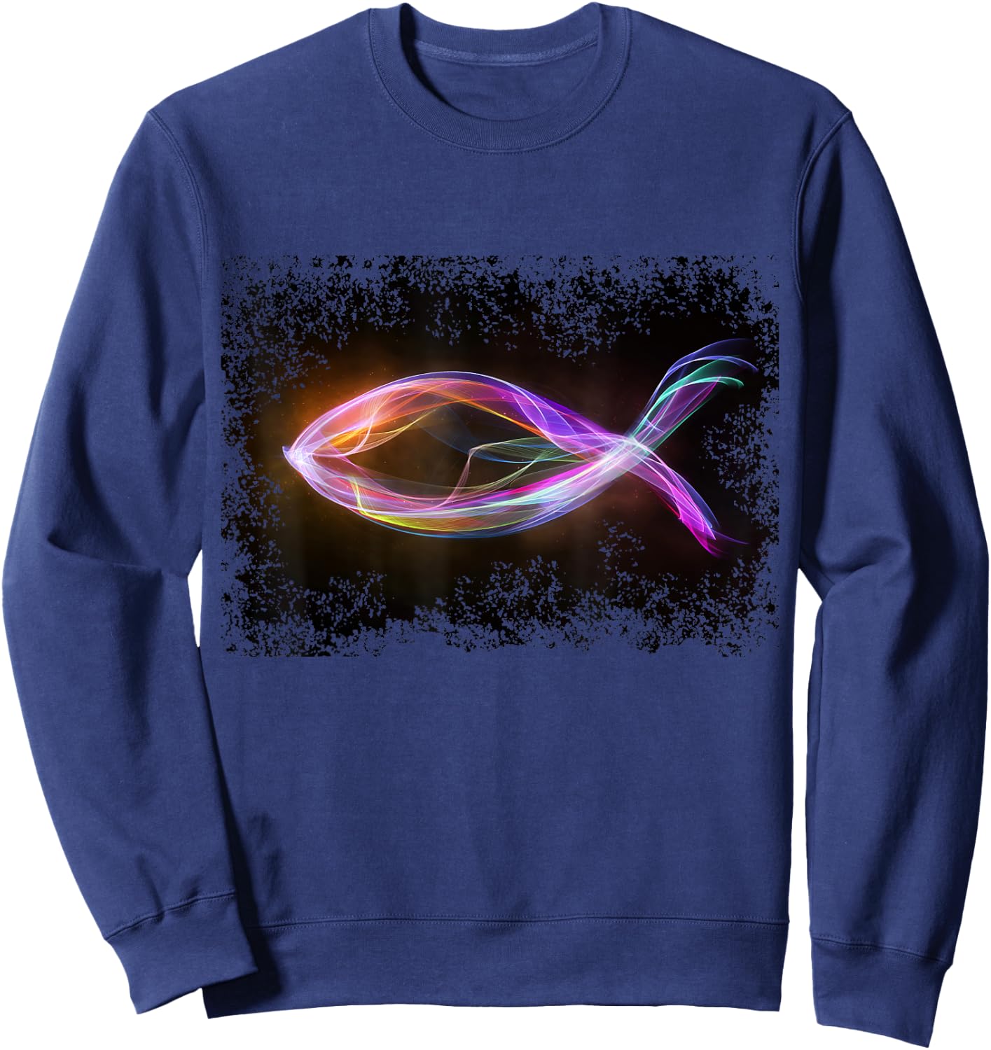 Christian Fish T Shirt Sweatshirt - Sweatshirt | Navy