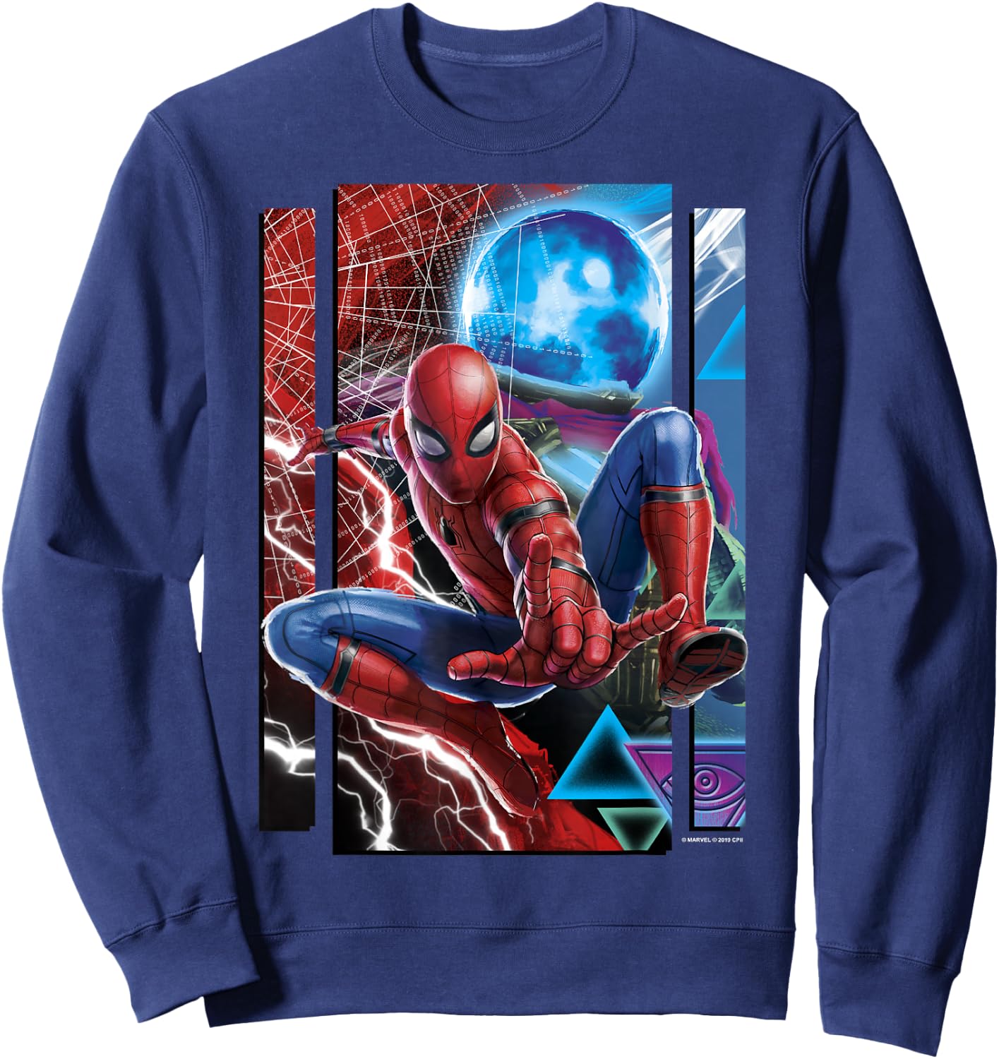Marvel Spider-Man Far from Home Mysterio and Spidey Portrait Sweatshirt - Sweatshirt | Navy