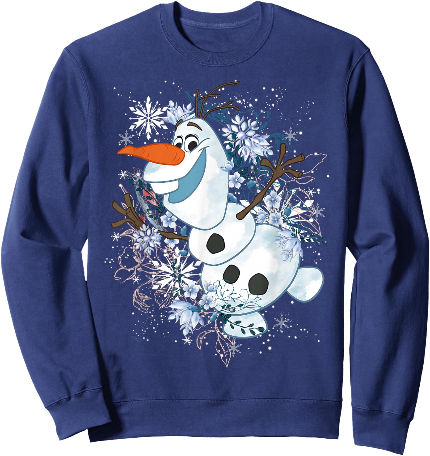 Disney Frozen Olaf Dancing In The Snowflakes Graphic Sweatshirt - Sweatshirt | Navy
