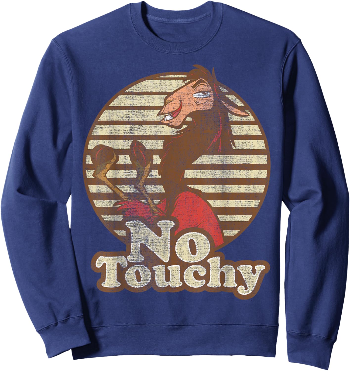 Disney Emperor's New Groove Kuzco Llama No Touchy Short Sleeve Sweatshirt - Sweatshirt | Navy