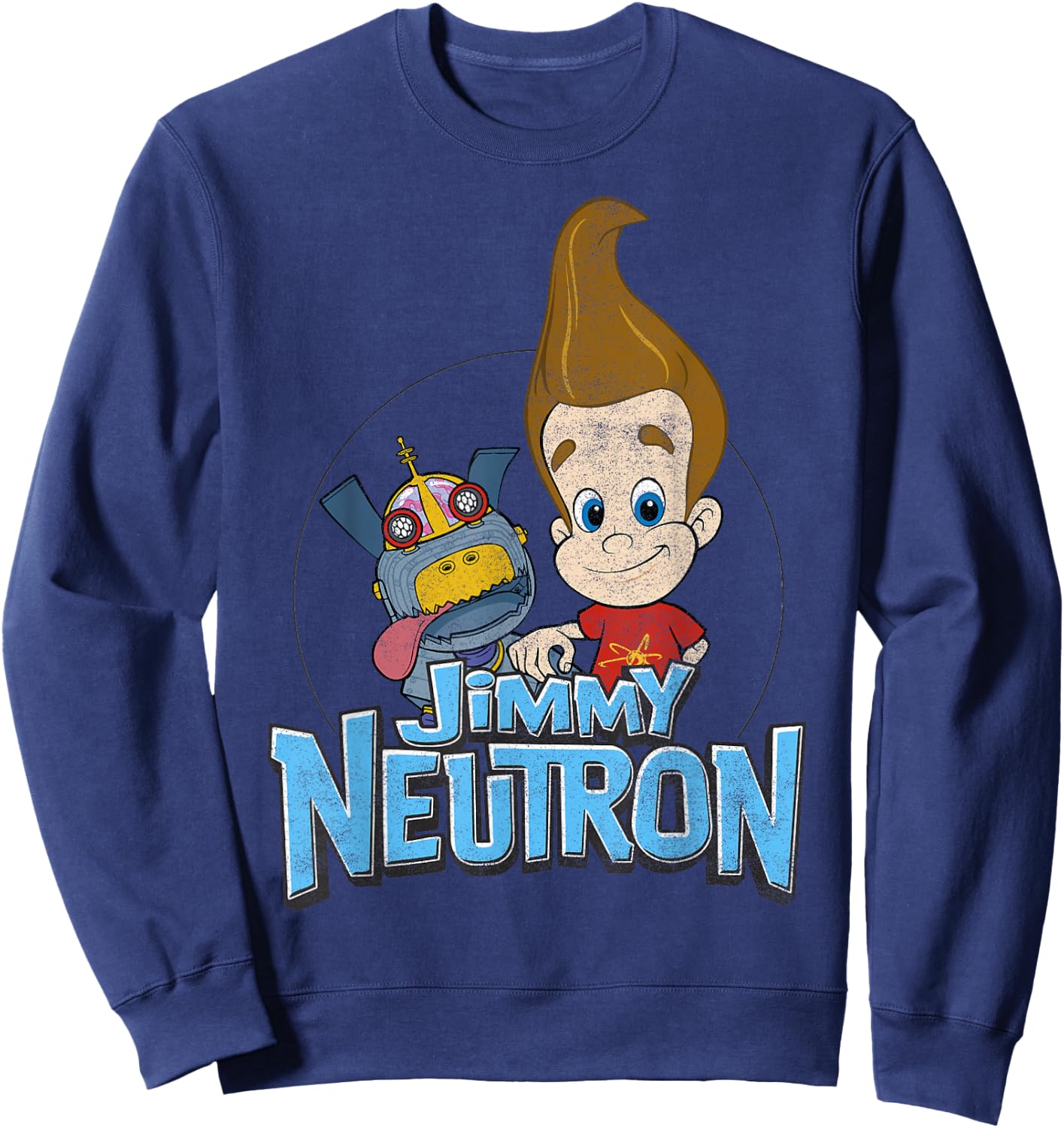 Jimmy Neutron Goddard Title Vintage Poster Sweatshirt - Sweatshirt | Navy