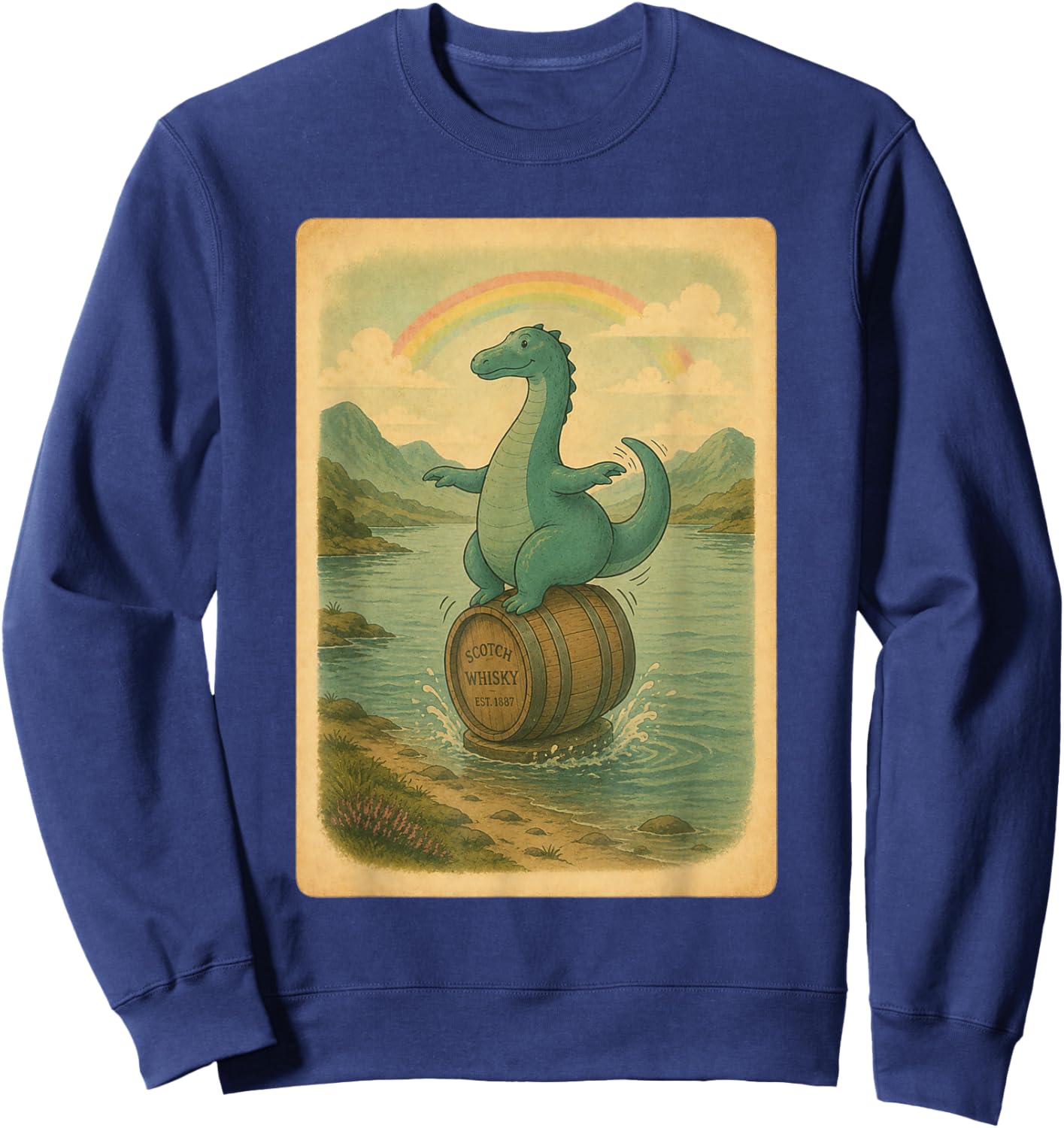 Whisky Barrel Nessie in Scotland Sweatshirt - Sweatshirt | Navy