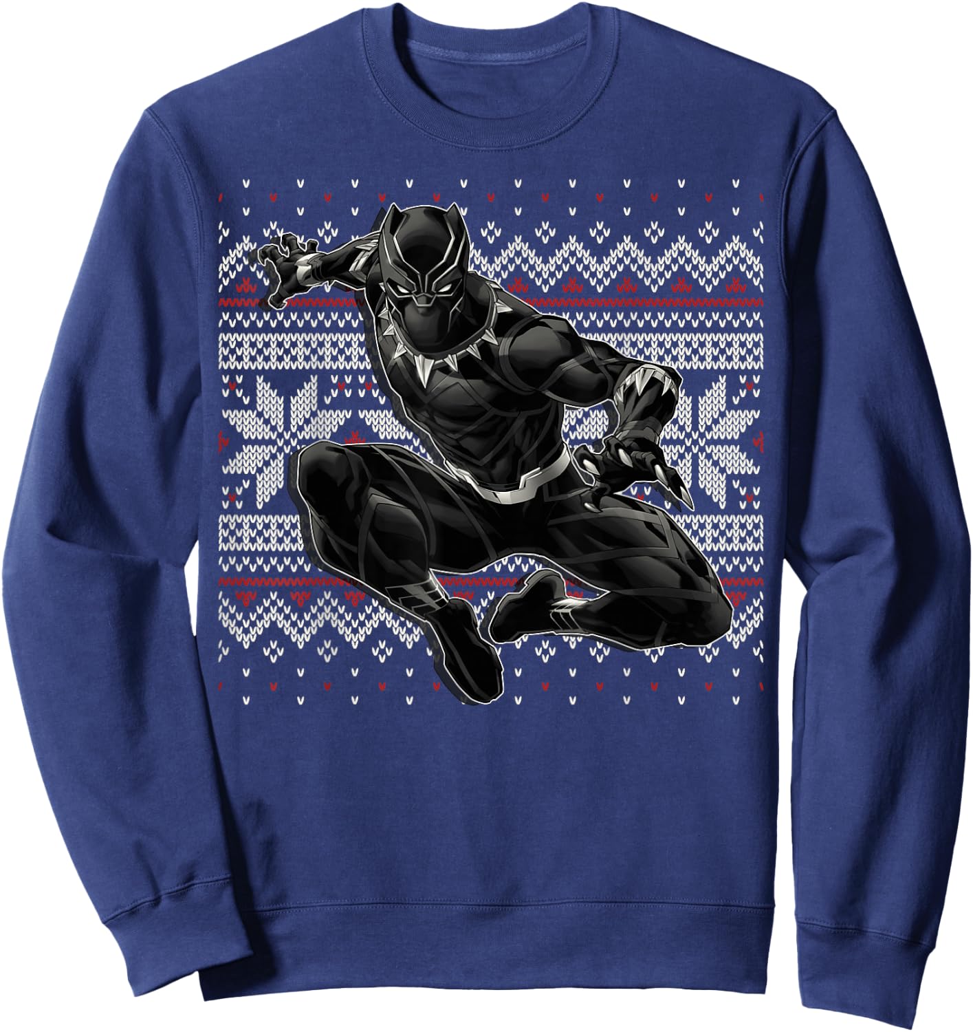 Marvel Black Panther Crouch Ugly Christmas Sweater Sweatshirt - Sweatshirt | Navy