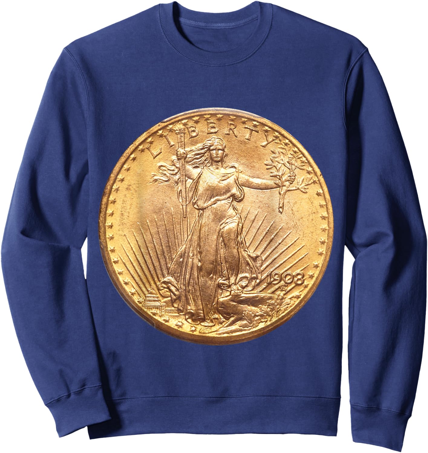 Saint-Gaudens Gold Double Eagle Coin Collecting Sweatshirt - Sweatshirt | Navy