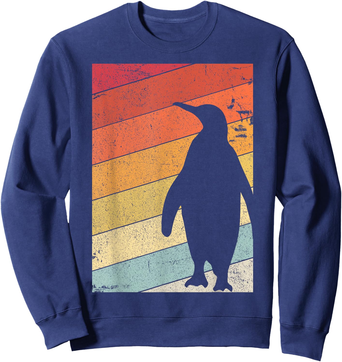 Penguin Shirt. Retro Style Sweatshirt - Sweatshirt | Navy