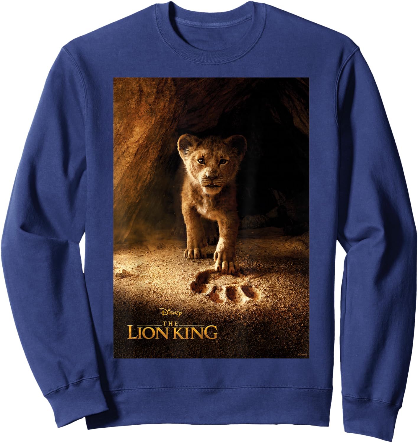 Disney The Lion King Live Action Simba Paw Fill Movie Poster Sweatshirt - Sweatshirt | Navy