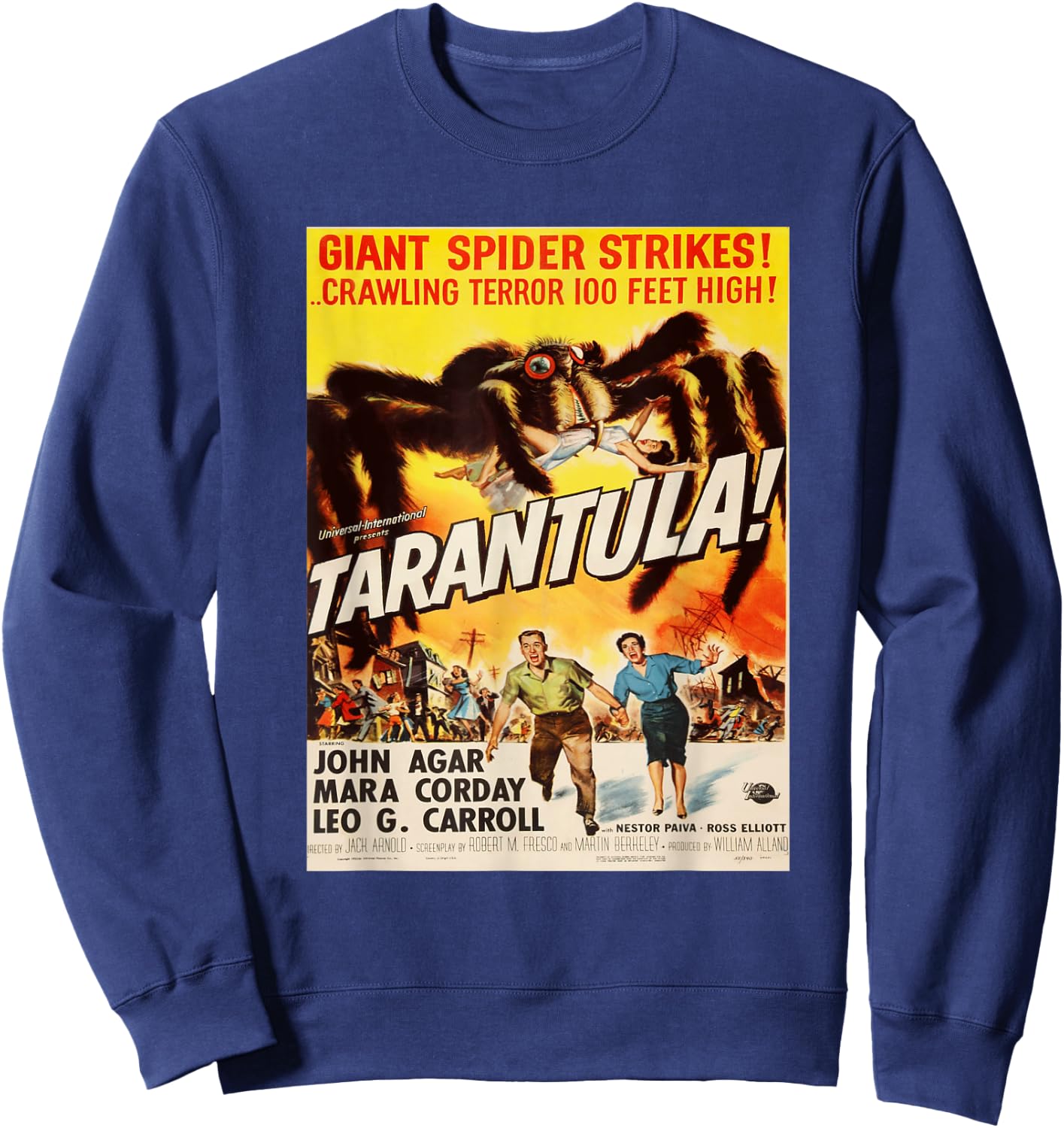 Giant Spider Tarantula, Sci-fi vintage movie poster Sweatshirt - Sweatshirt | Navy