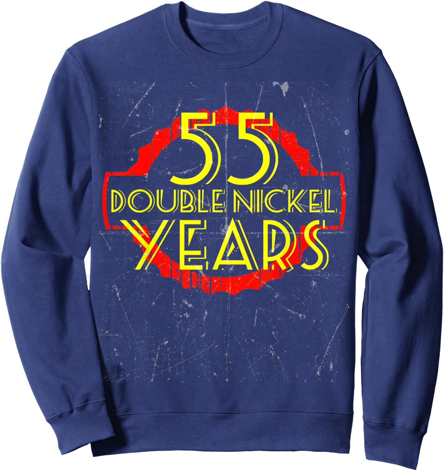 55 Year Old Birthday Shirt Double Nickel Distressed Sweatshirt - Sweatshirt | Navy