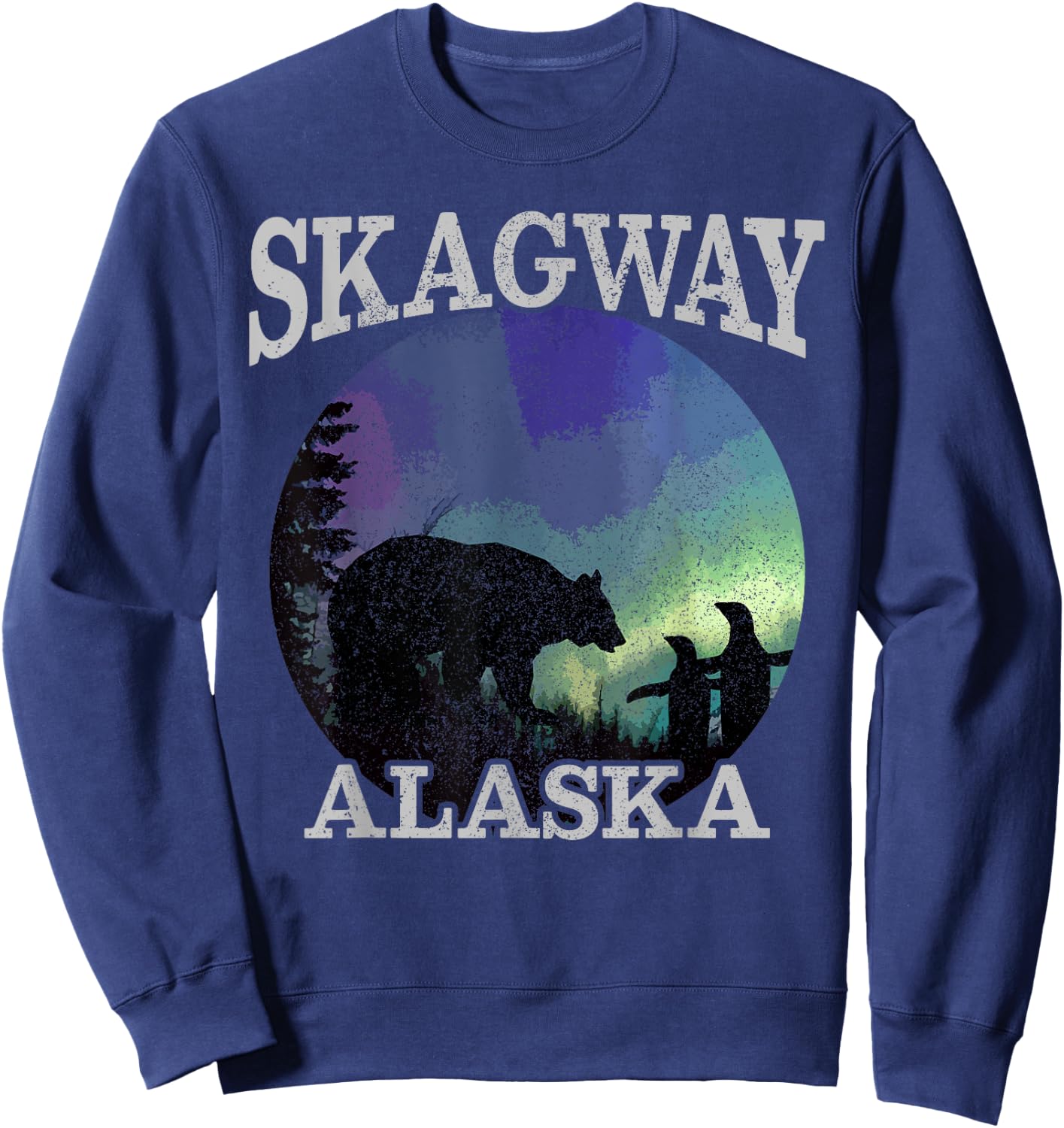 Skagway Alaska - Polar Bear Penguin Souvenir Gift Sweatshirt - Sweatshirt | Navy