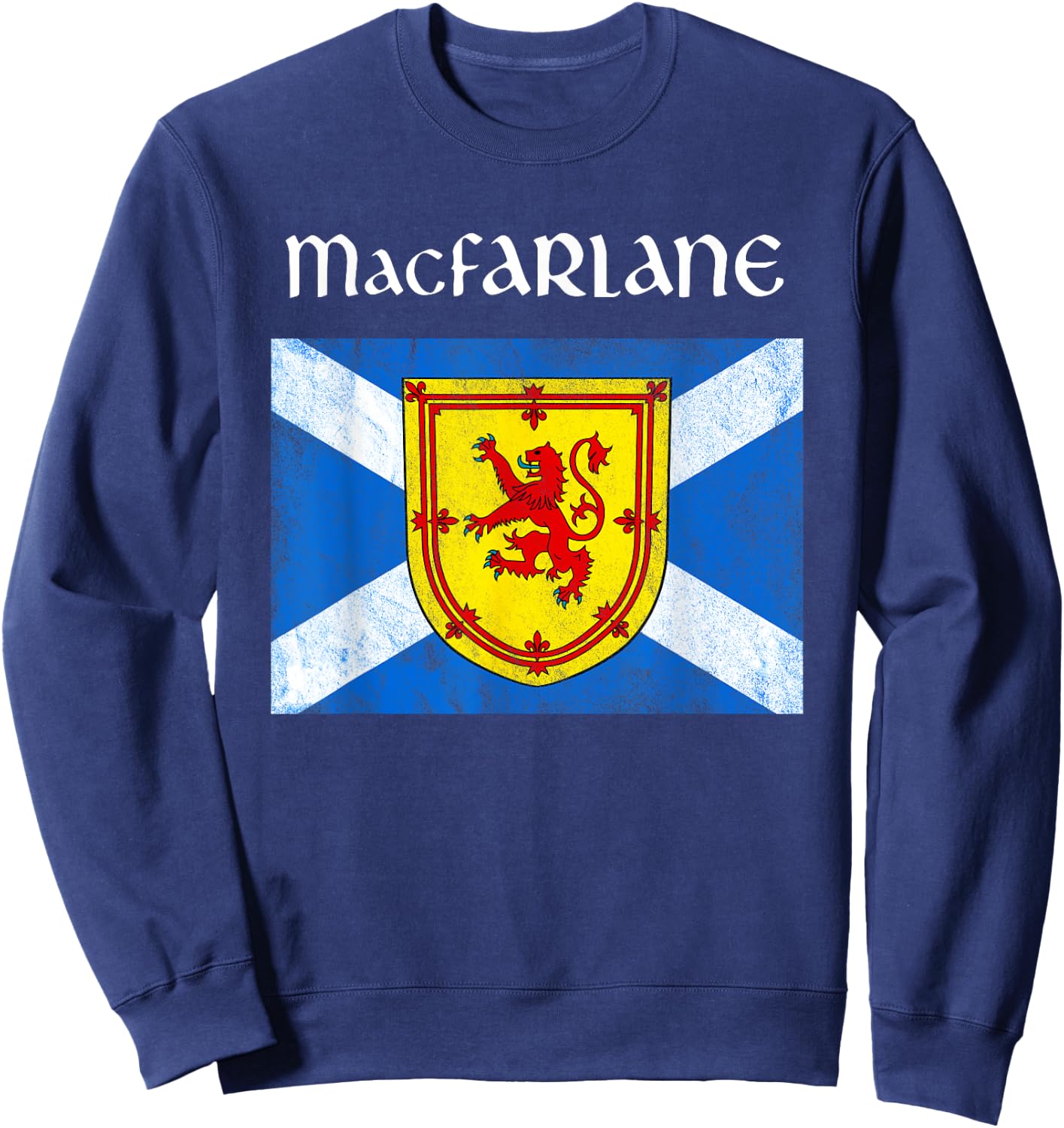 MacFarlane Scottish Clan Family Name Scotland Flag Sweatshirt - Sweatshirt | Navy