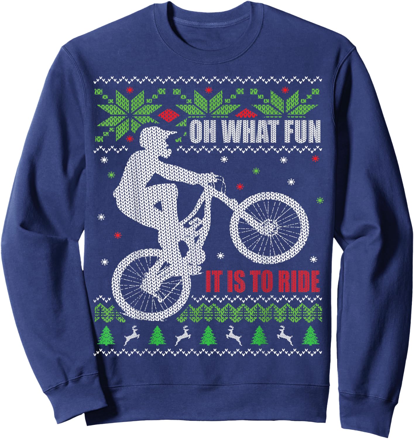 Ugly Christmas, Mountain Bike, Biking, Funny Sweatshirt - Sweatshirt | Navy