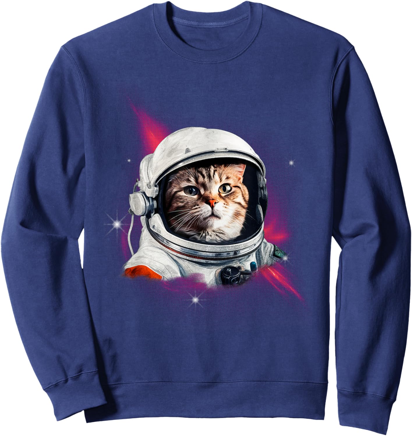 Astro Cat Exploration Space Odyssey Men Women Sweatshirt - Sweatshirt | Navy