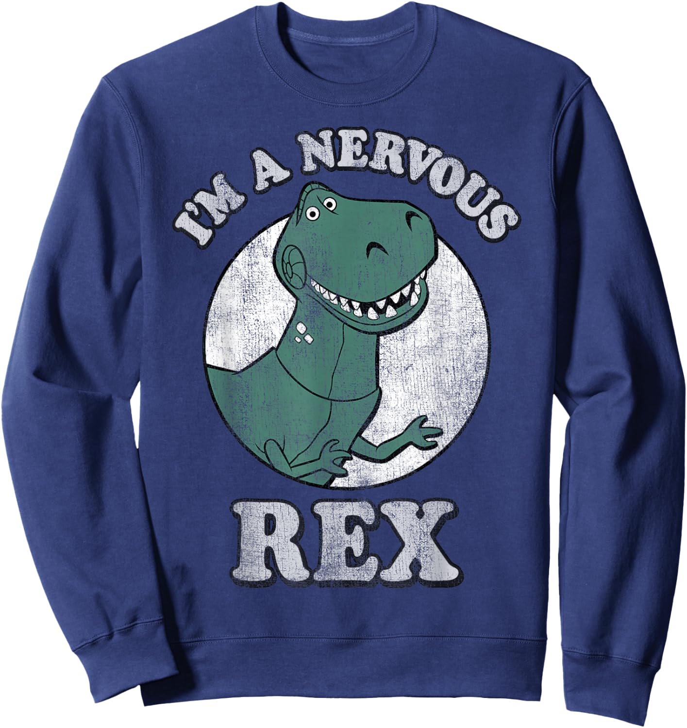 Disney Pixar Toy Story I'm A Nervous Rex Dinosaur Sweatshirt - Sweatshirt | Navy