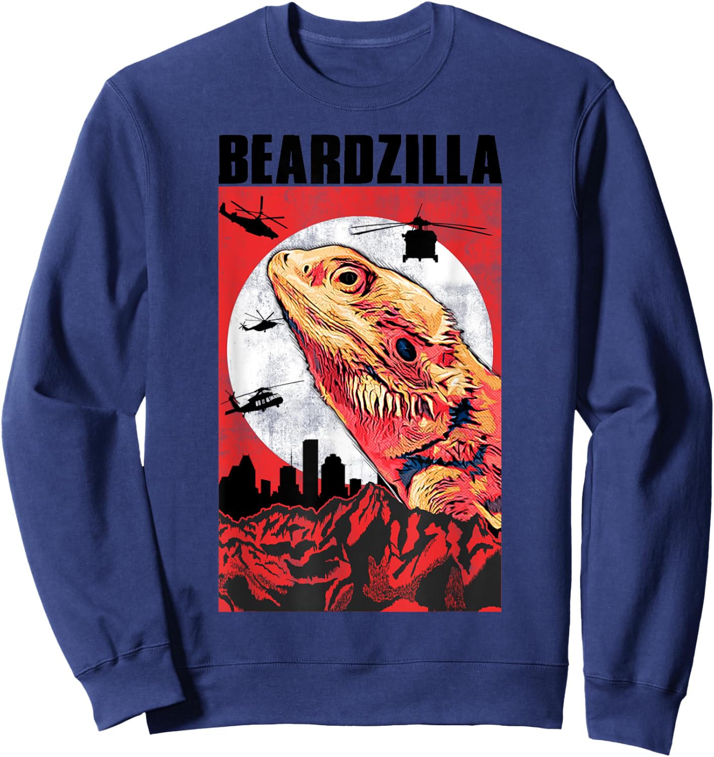Bearded Dragon Gift Beardzilla Funny Bearded Dragon Sweatshirt - Sweatshirt | Navy