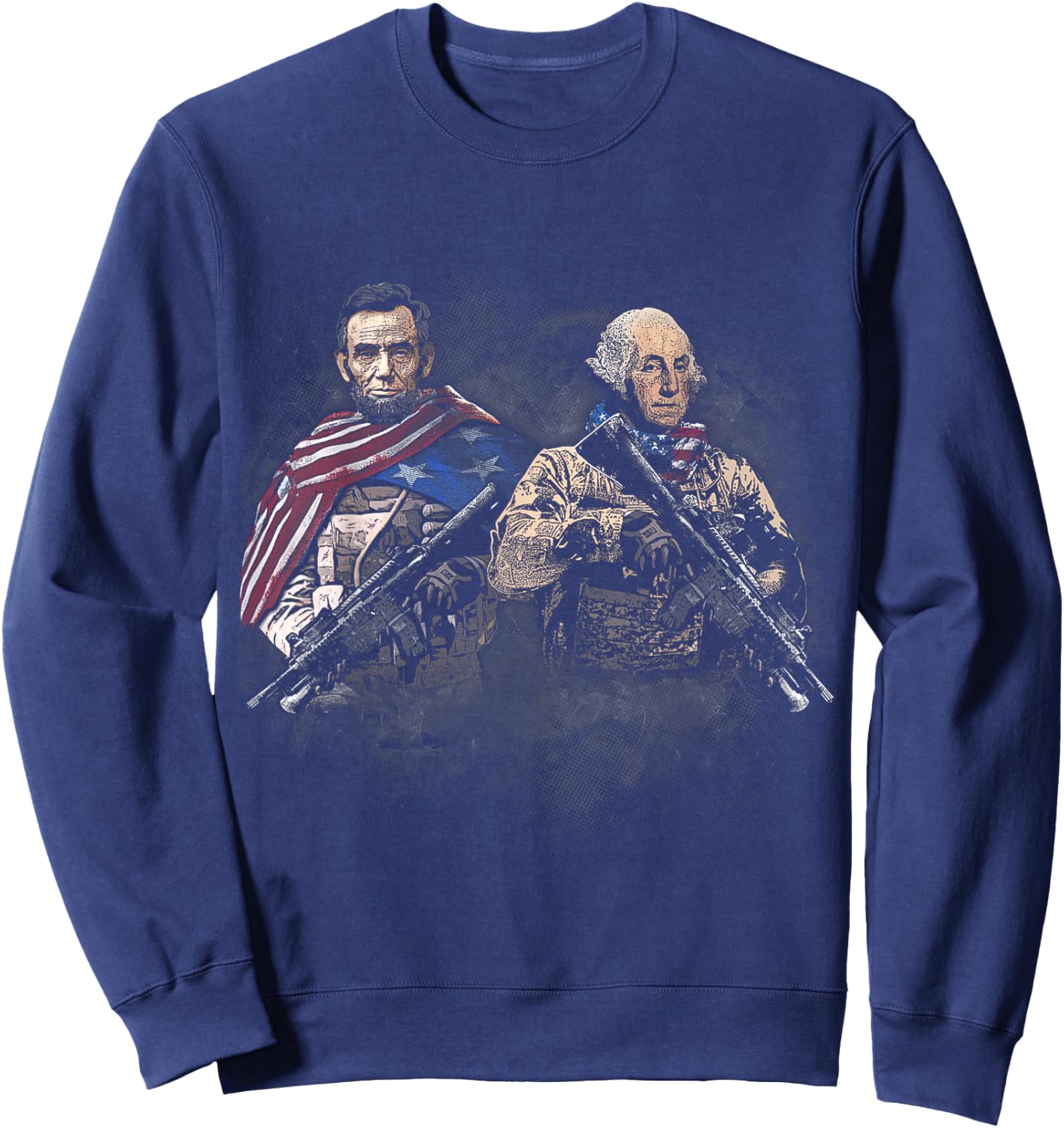 Presidential Soldiers: Abraham Lincoln and George Washington Sweatshirt - Sweatshirt | Navy