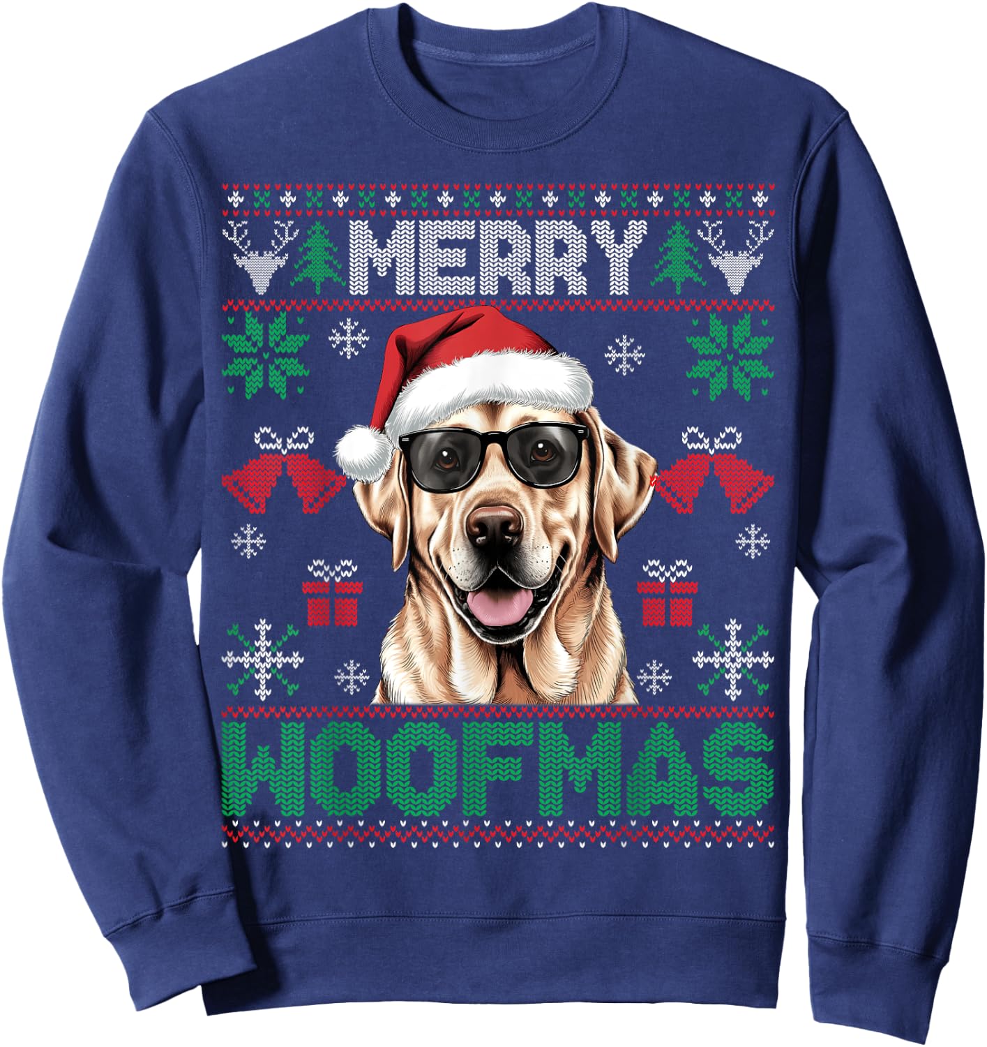 Labrador Retrievers Merry Christmas Woofmas Dog Lover Men Women Kids Sweatshirt - Sweatshirt | Navy