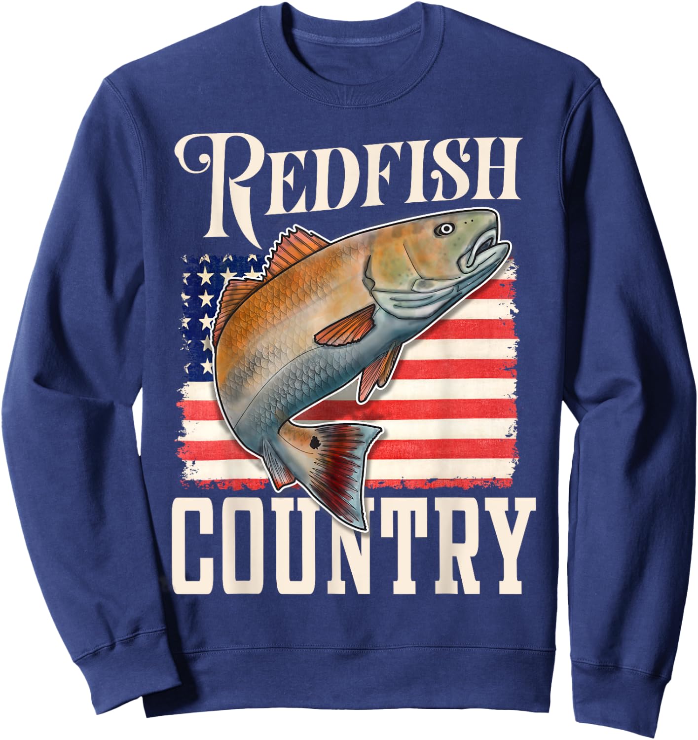 Redfish Country Saltwater Red Drum Fishing Sweatshirt - Sweatshirt | Navy