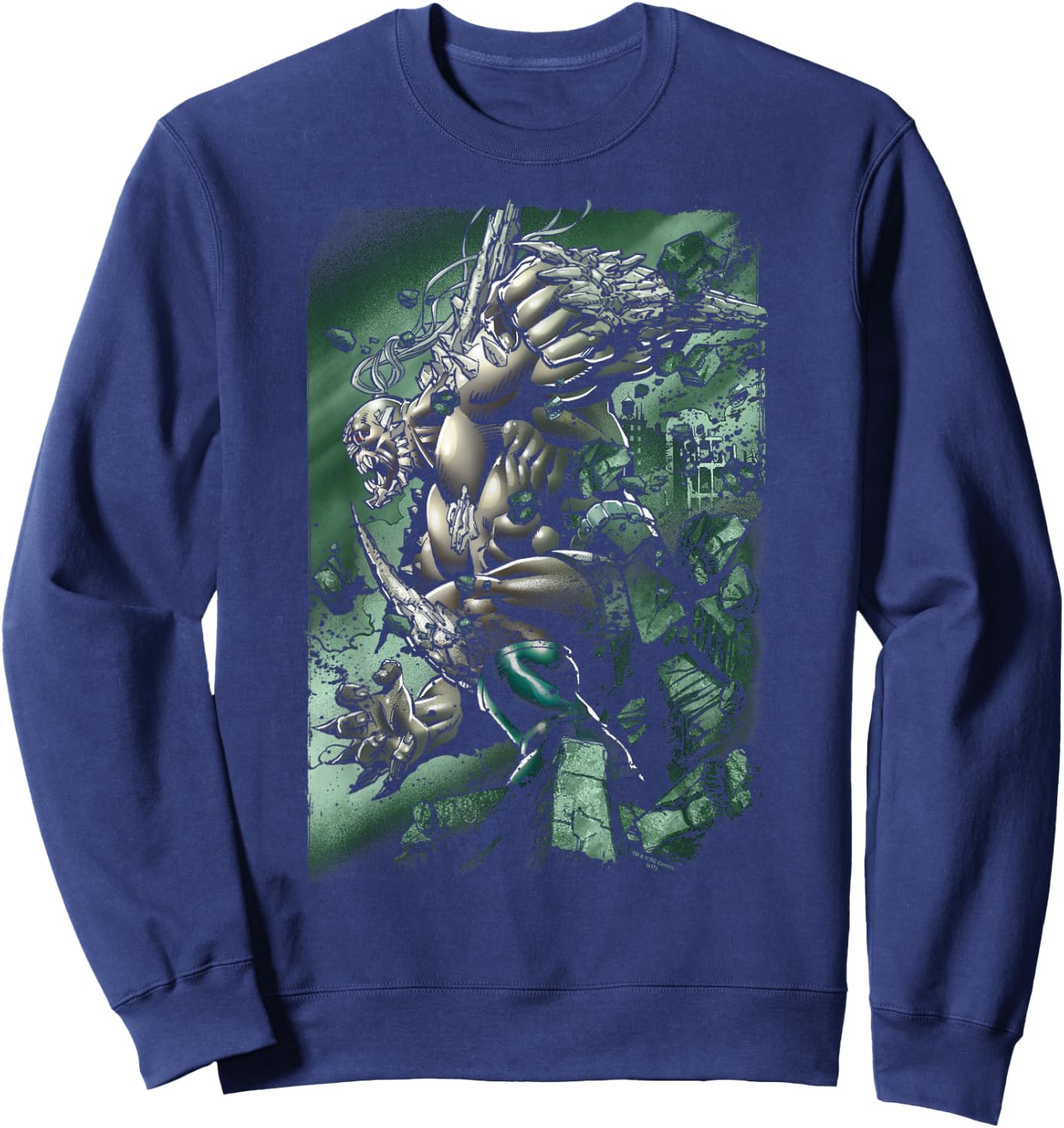 DC Comics Superman Doomsday Destruction - -Adults, Black, Small, Short Sleeve, Cotton Blend Sweatshirt - Sweatshirt | Navy
