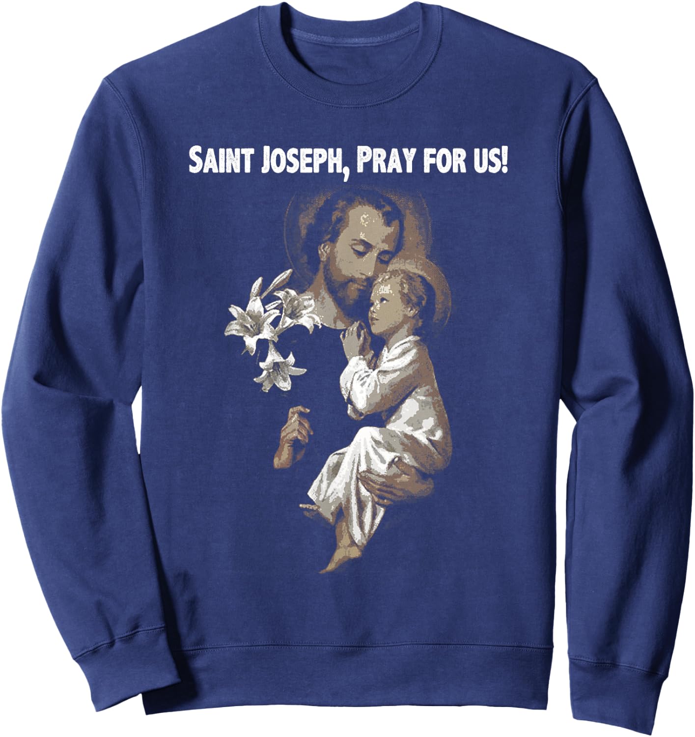 Vintage St Joseph shirt Father of Jesus Saint Sweatshirt - Sweatshirt | Navy