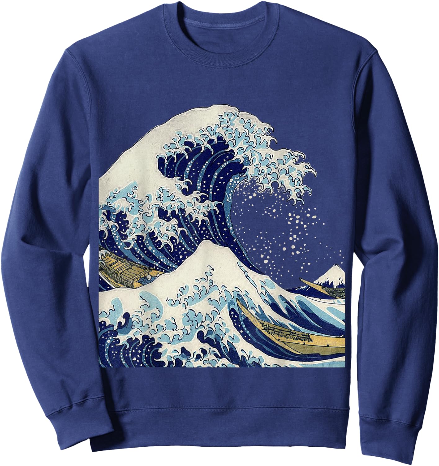 Kanagawa Hokusai Japanese Art The Great Wave Vintage Surfer Sweatshirt - Sweatshirt | Navy