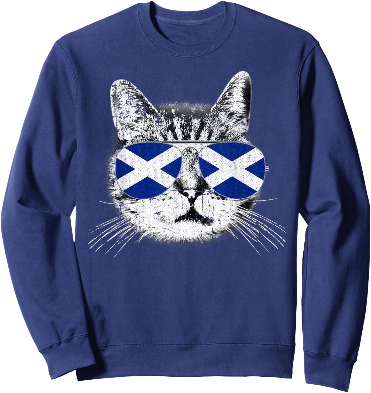 Scotland Scottish Flag Scot Cat Pride UK Men Women Gift Sweatshirt - Sweatshirt | Navy