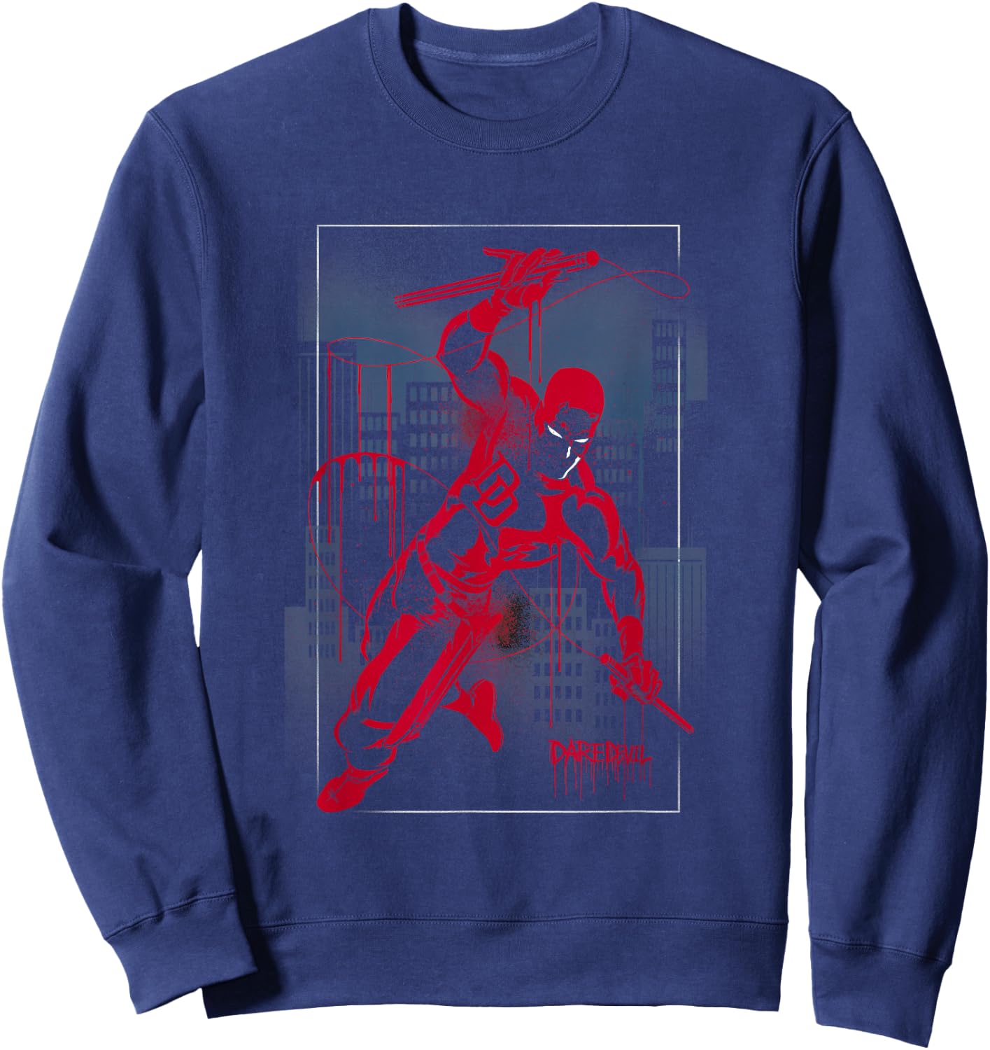 Marvel Daredevil City Skyline Graffiti Sweatshirt - Sweatshirt | Navy