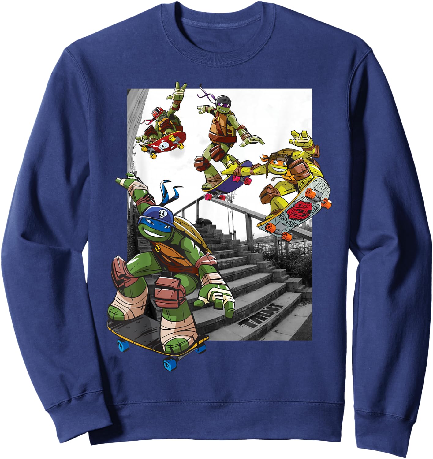 Teenage Mutant Ninja Turtles Skateboarding Crew Sweatshirt - Sweatshirt | Navy