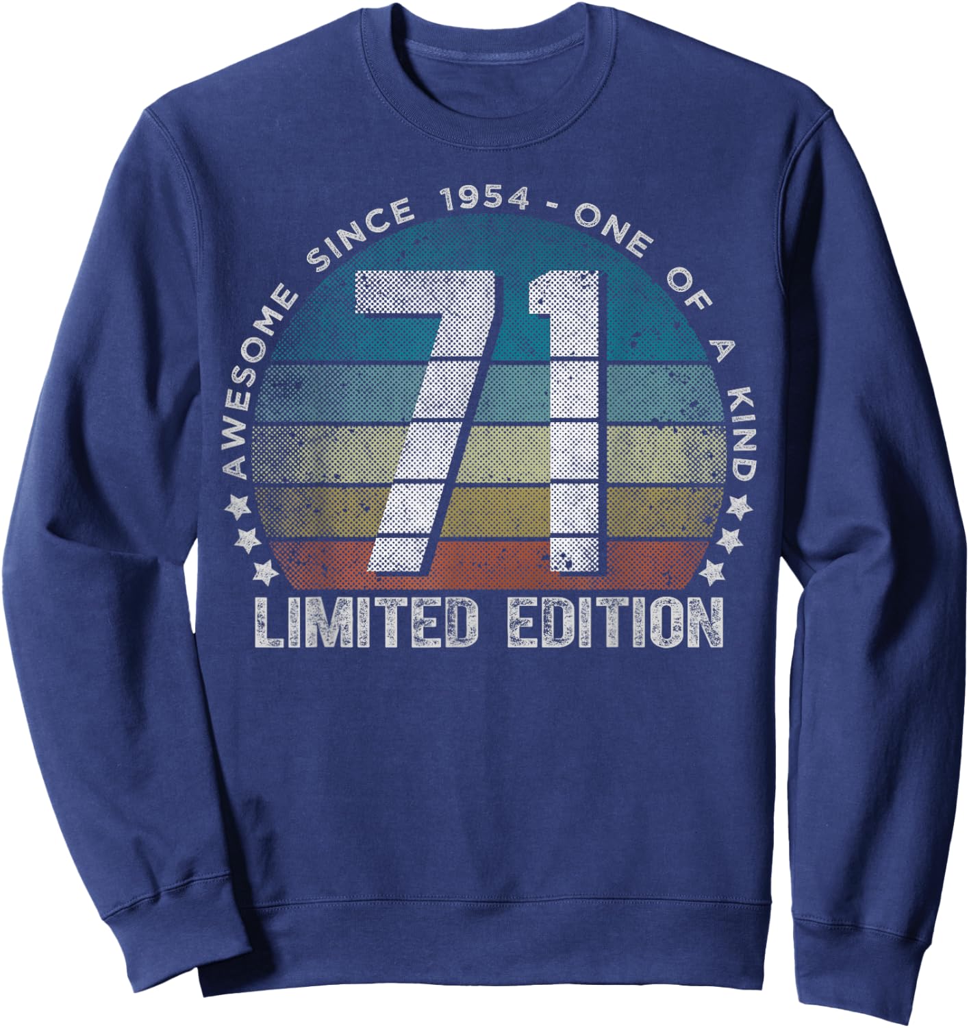 71 Year Old Gifts Vintage 1954 Limited Edition 71st Birthday Sweatshirt - Sweatshirt | Navy