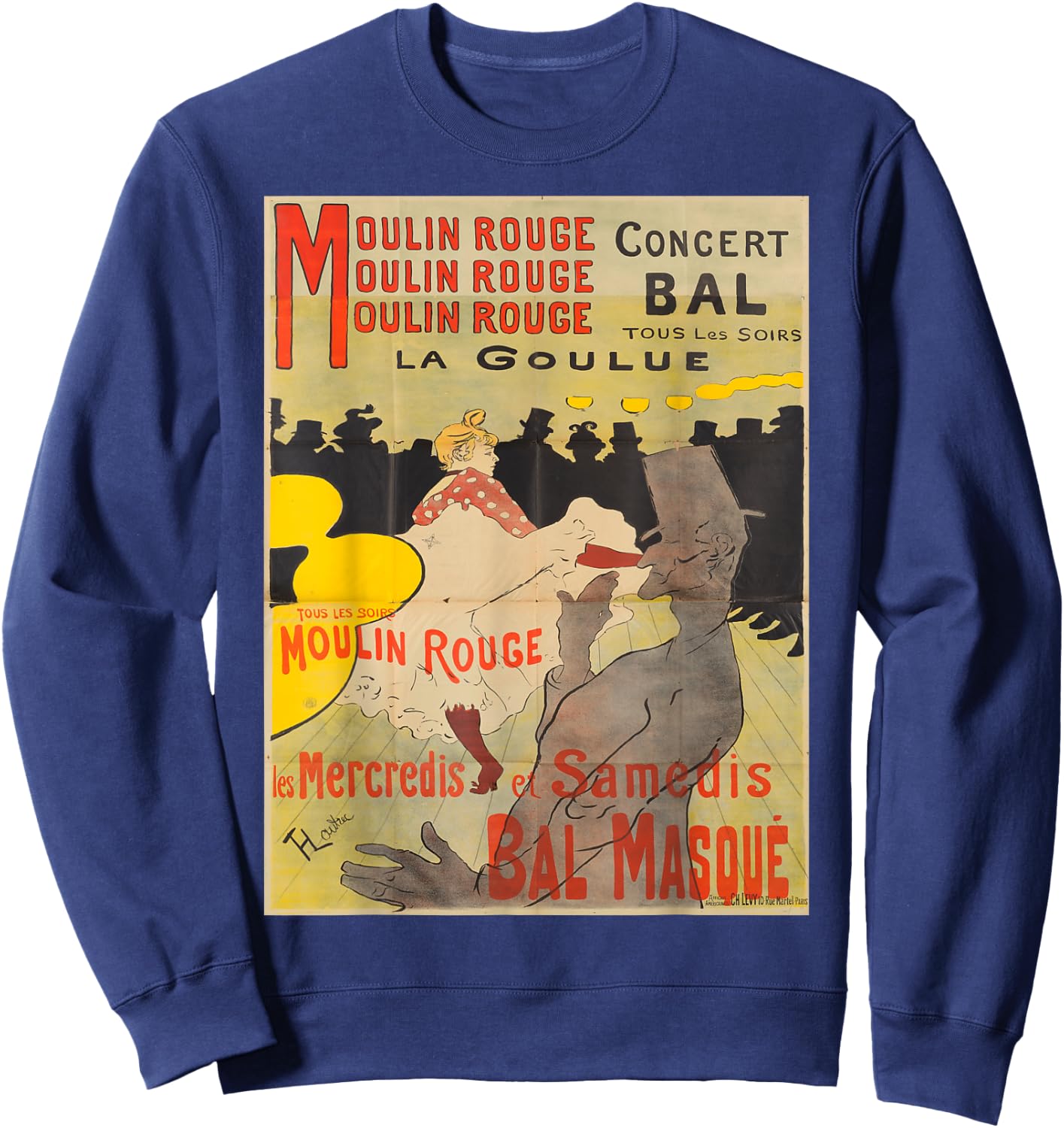 Vintage poster - Toulouse Lautrec Retro Sweatshirt - Sweatshirt | Navy