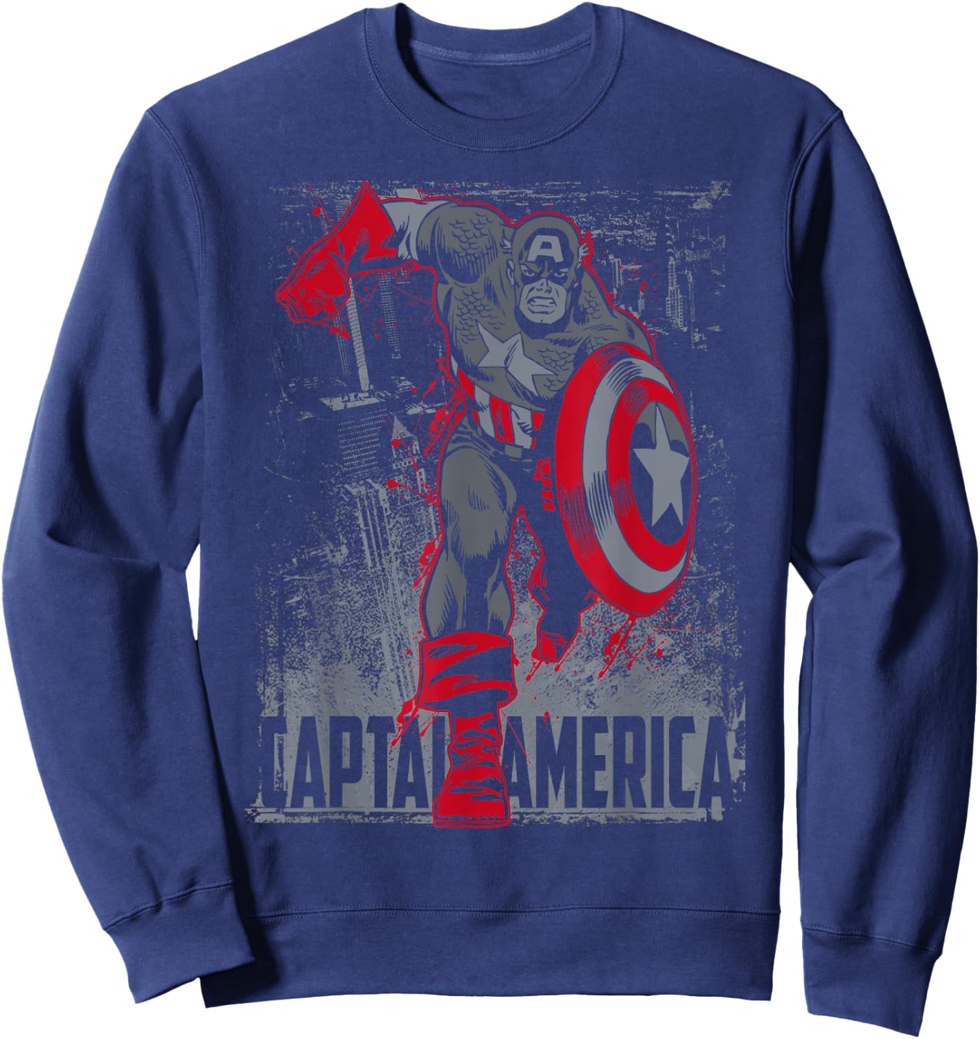 Marvel Avengers Retro Captain America Vintage Dark Hero Sweatshirt - Sweatshirt | Navy