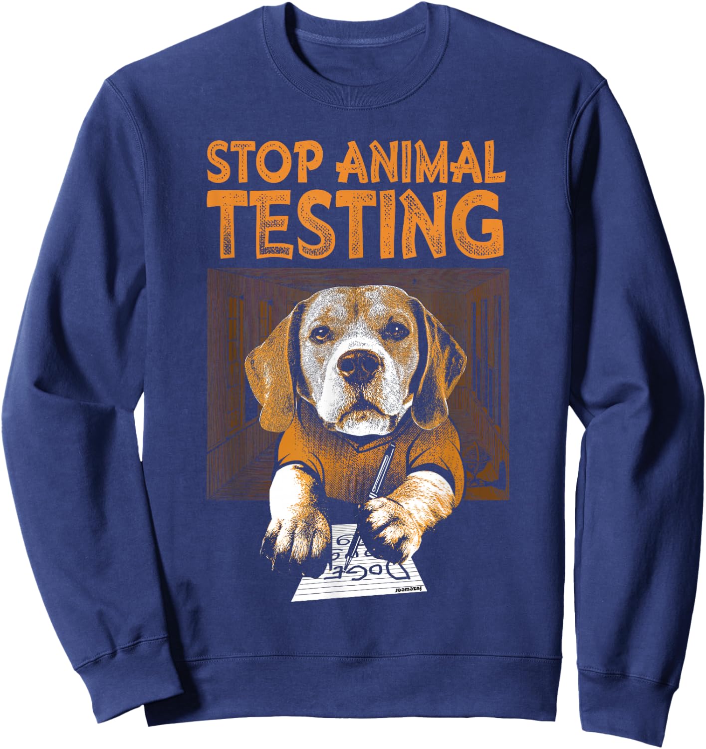 Stop Animal Testing Beagle Shirt Sweatshirt - Sweatshirt | Navy