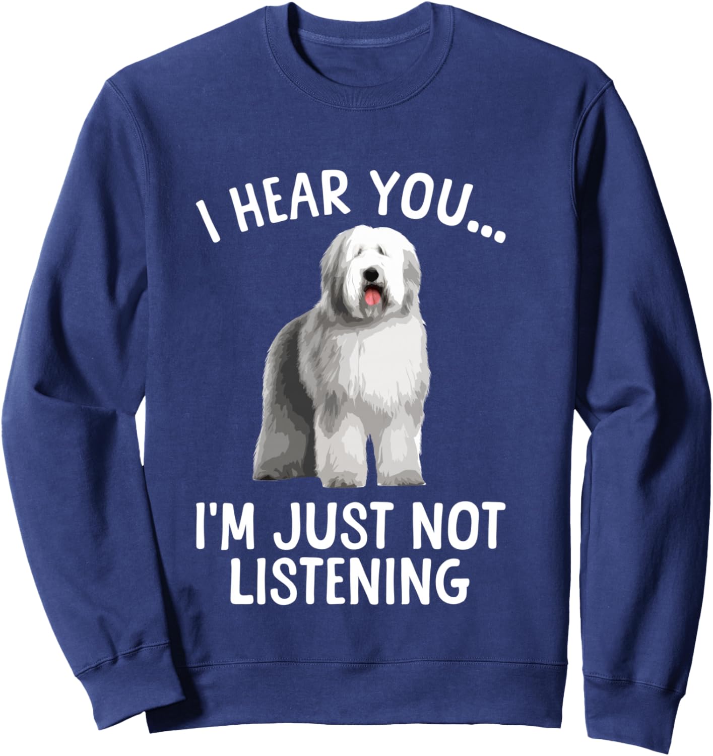 Funny Old English Sheepdog Art Women Sheep Dog Lover Sweatshirt - Sweatshirt | Navy