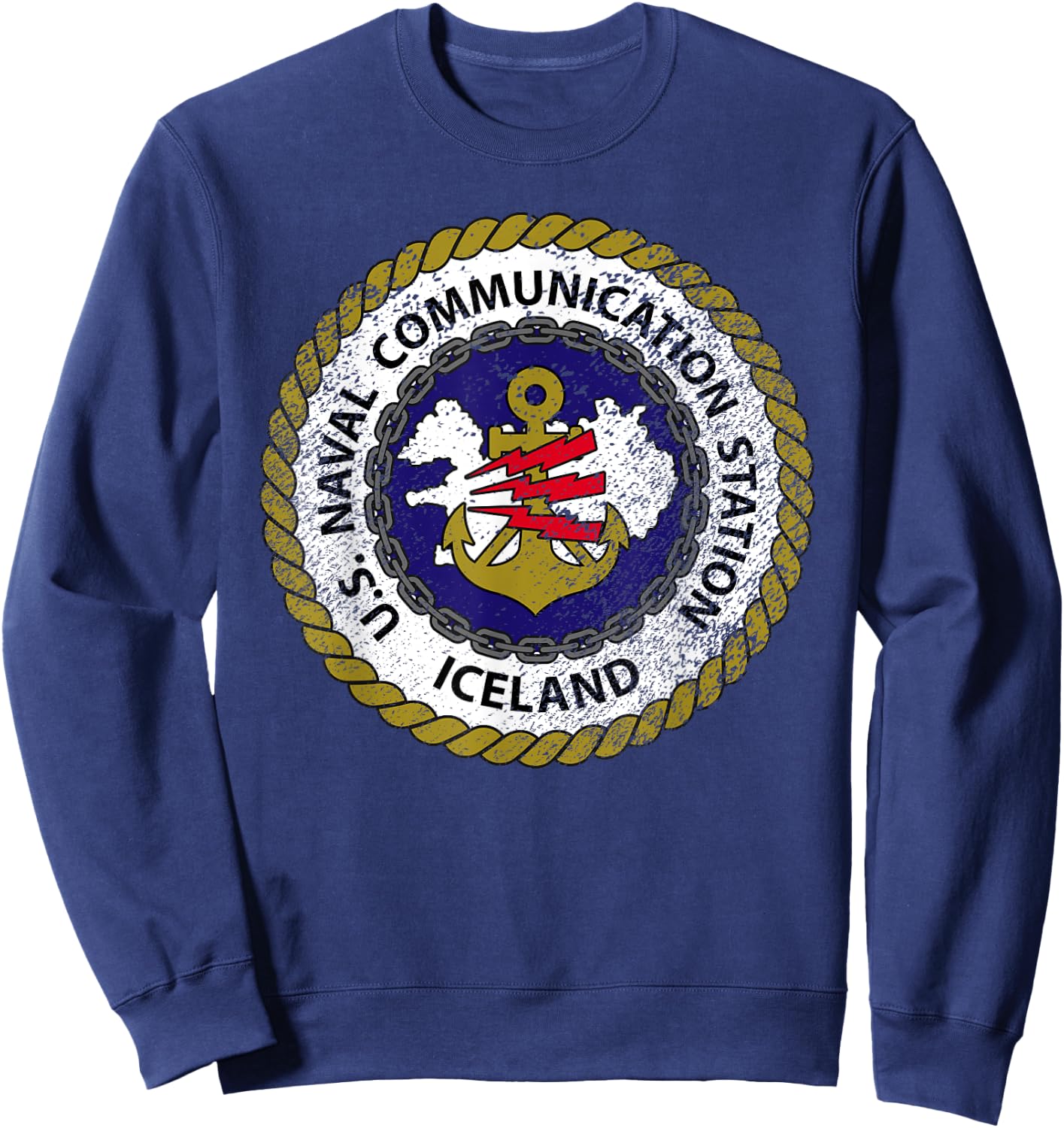 Naval Communication Station NAVCOMMSTA Keflavik Iceland Sweatshirt - Sweatshirt | Navy