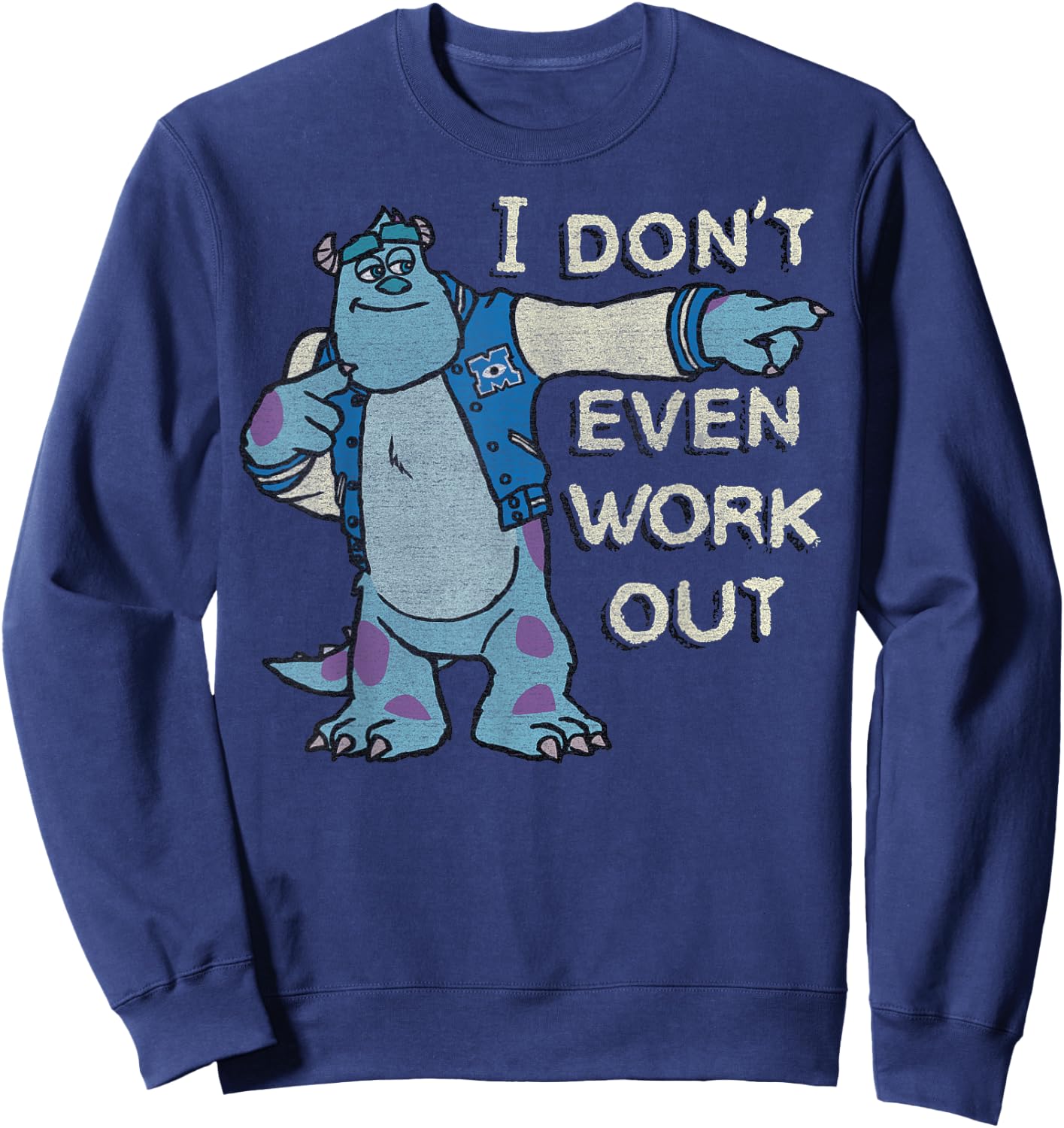 Disney Monsters University I Don't Even Work Out Sulley Sweatshirt - Sweatshirt | Navy