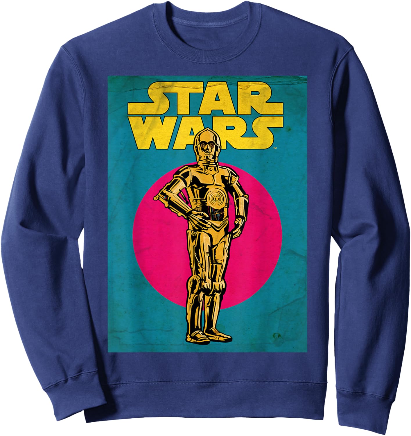 Star Wars C-3PO Vintage Trading Card Graphic Sweatshirt - Sweatshirt | Navy