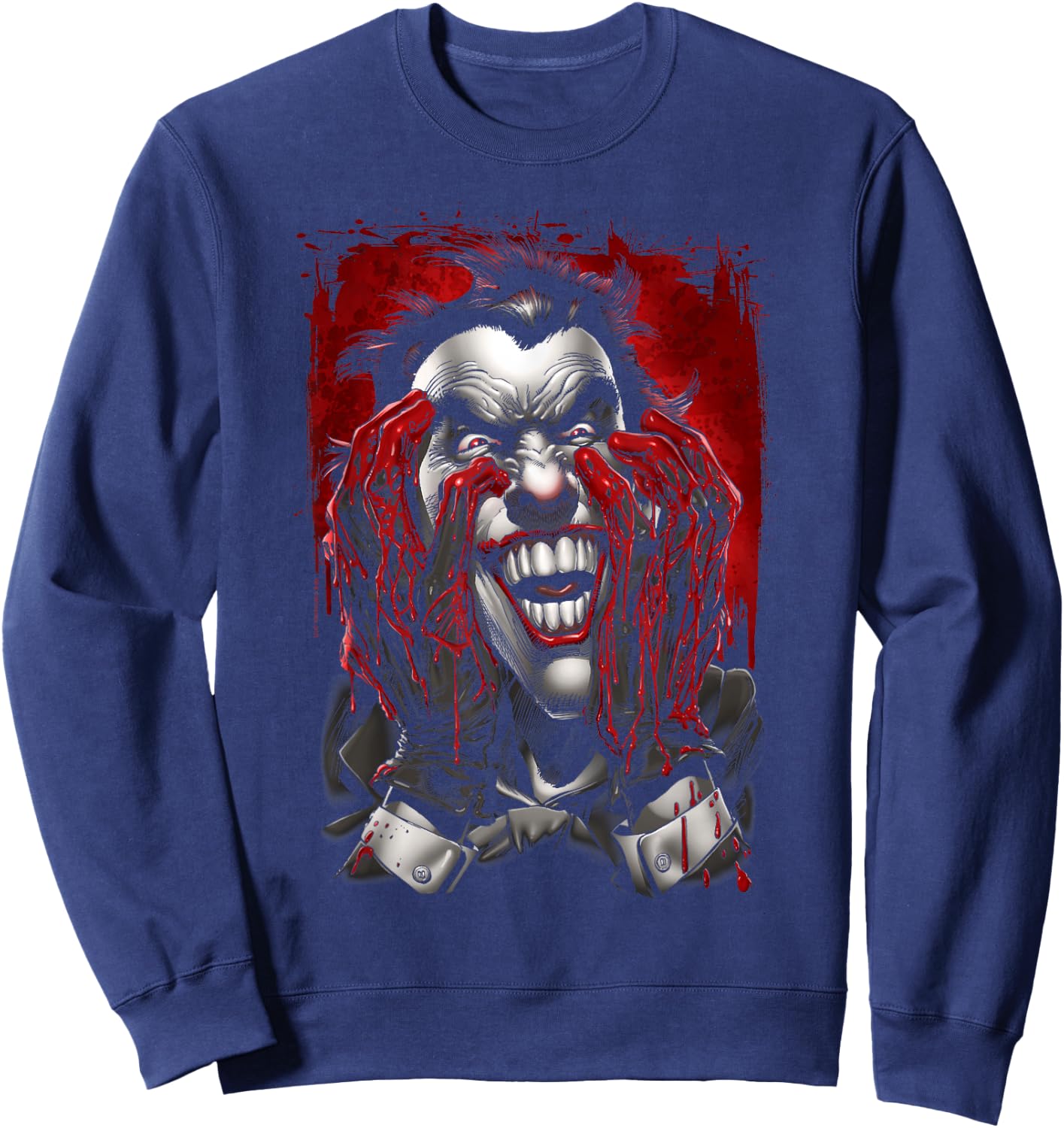 Batman Joker Blood in Hands T Shirt Sweatshirt - Sweatshirt | Navy