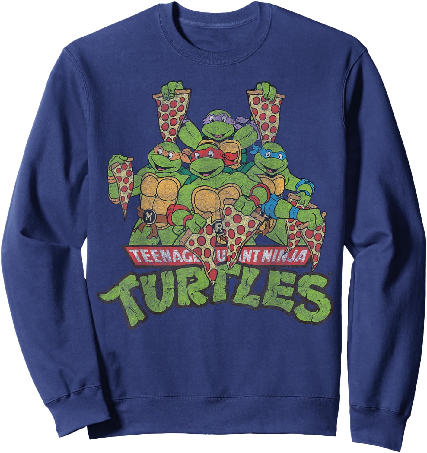 Teenage Mutant Ninja Turtles Multiple Smiles & Slices Sweatshirt - Sweatshirt | Navy