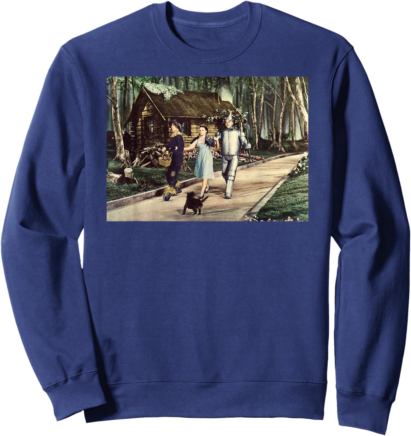 Brick Road Wizard of OZ Tin Man Scarecrow Dorothy and Toto Sweatshirt - Sweatshirt | Navy