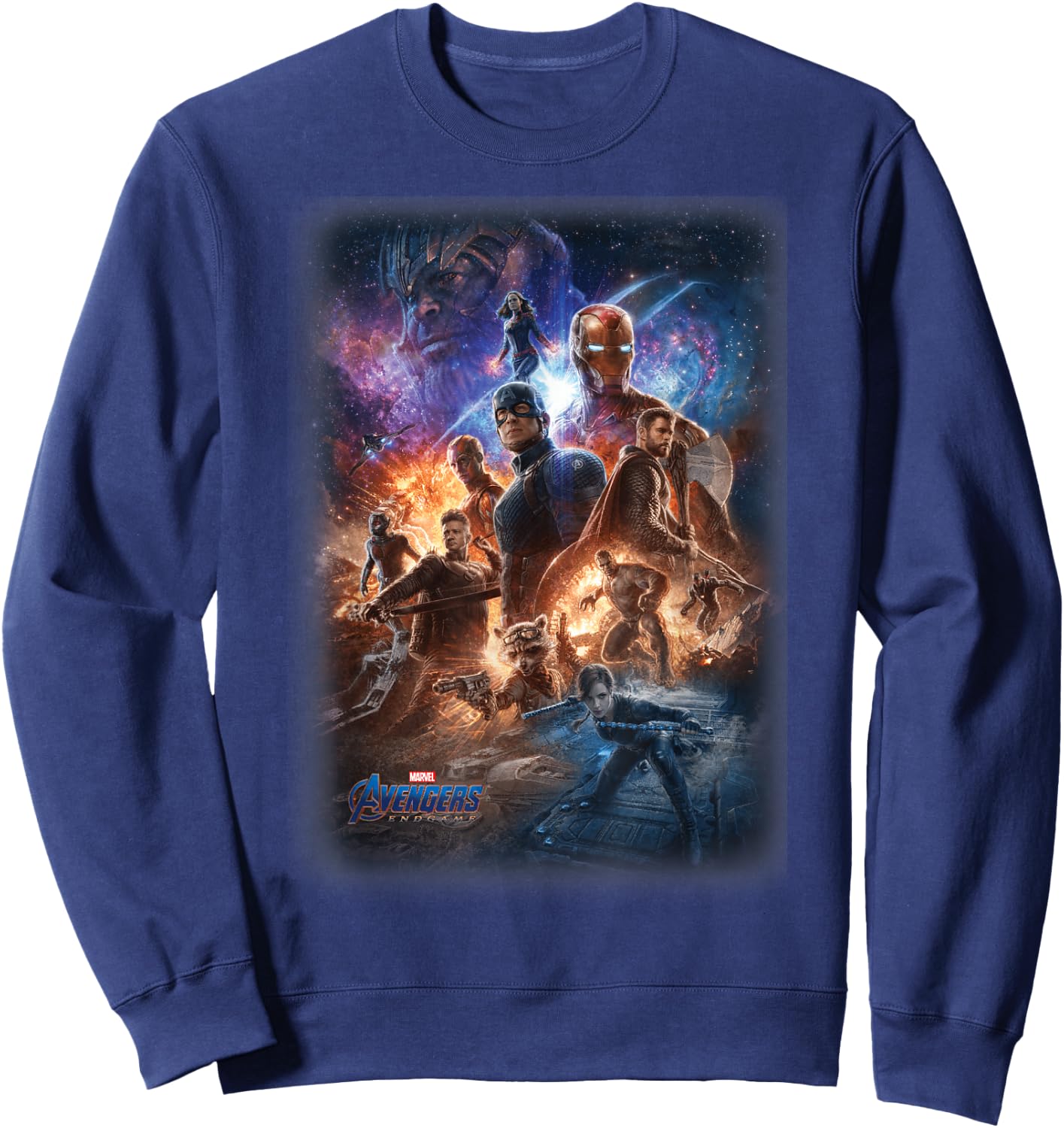 Marvel Avengers Endgame Galaxy Movie Poster Group Shot Sweatshirt - Sweatshirt | Navy