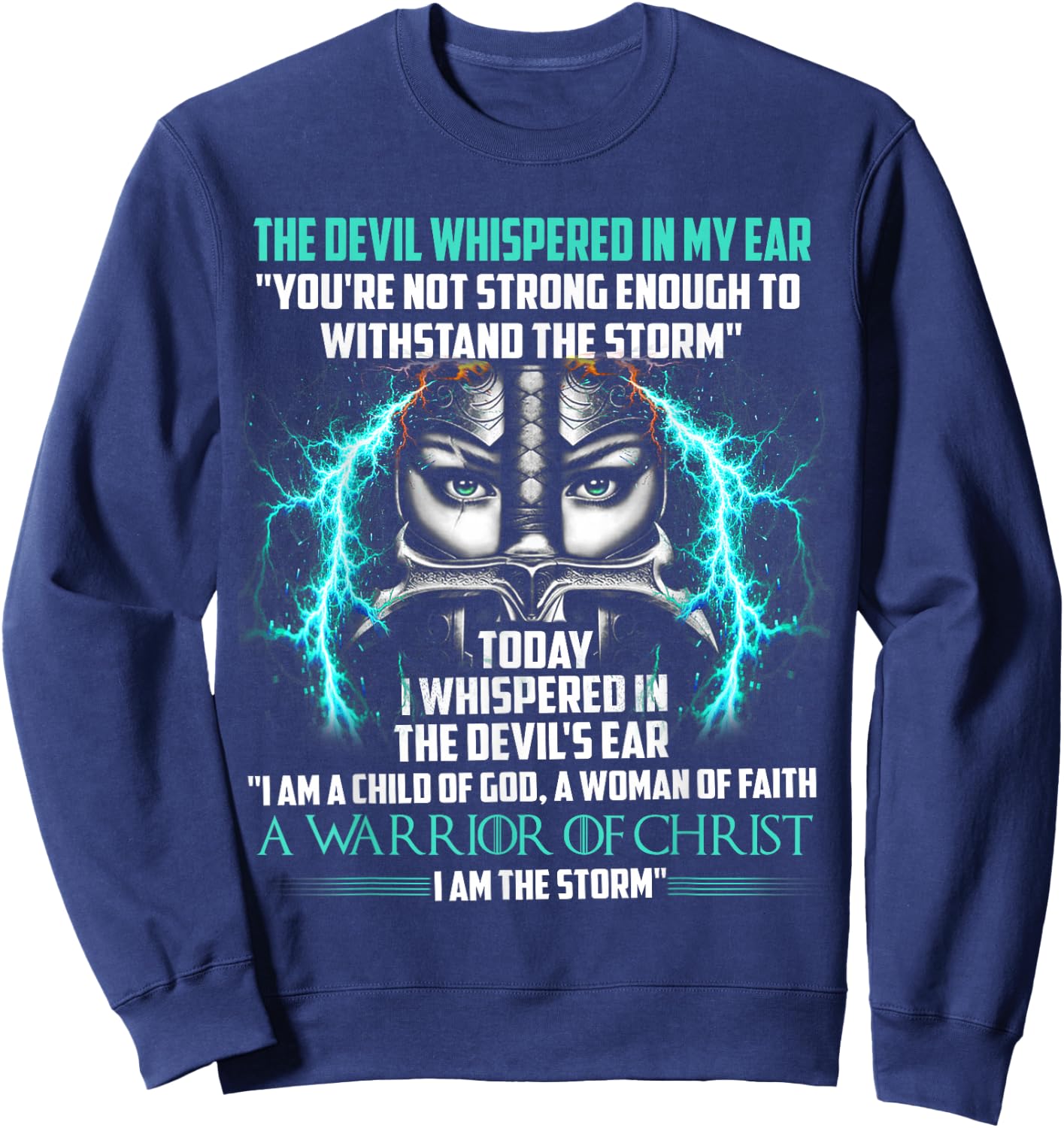 Women Knight Templar I Am A Child Of God A Warrior Of Christ Sweatshirt - Sweatshirt | Navy
