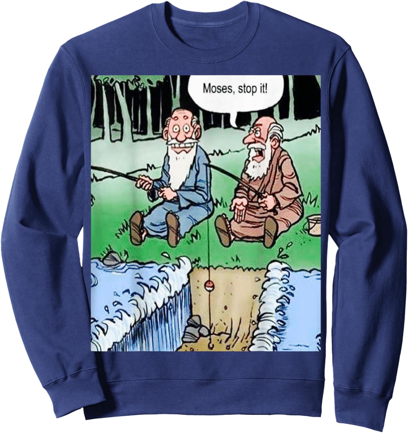 Moses Pole Fishing Sweatshirt - Sweatshirt | Navy